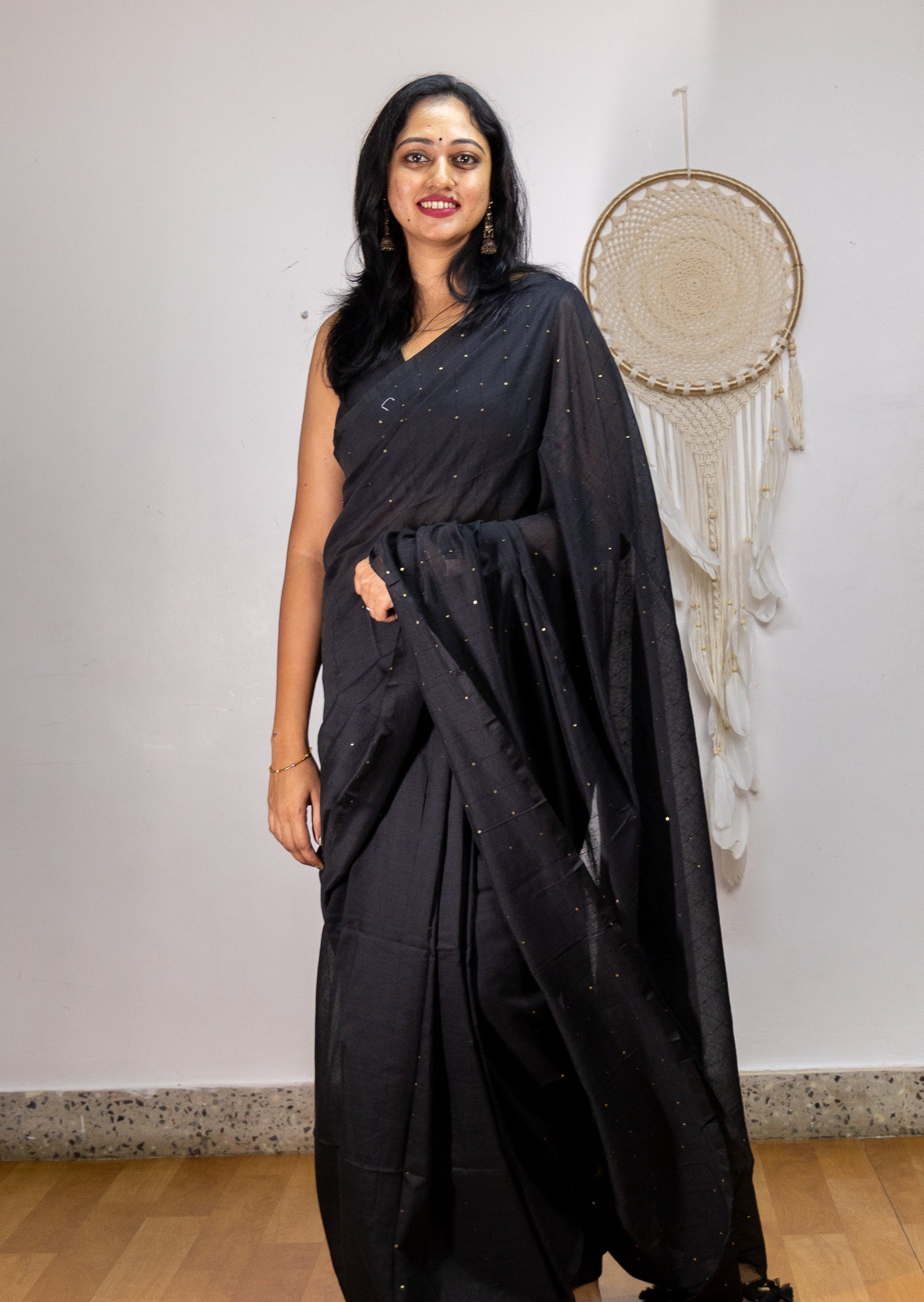 Black Cloud Cotton Saree