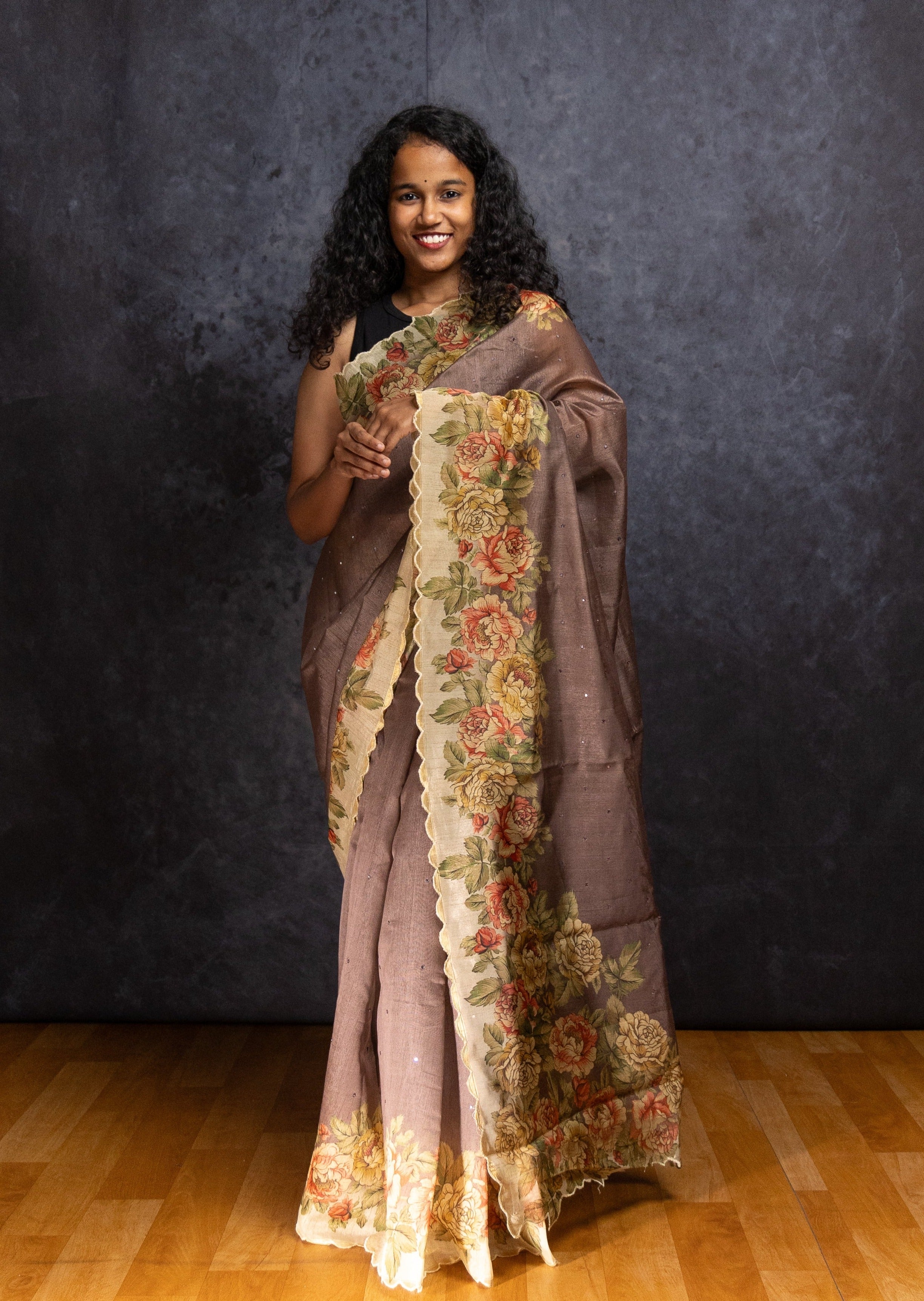 Mocha Brown Butter Silk Saree