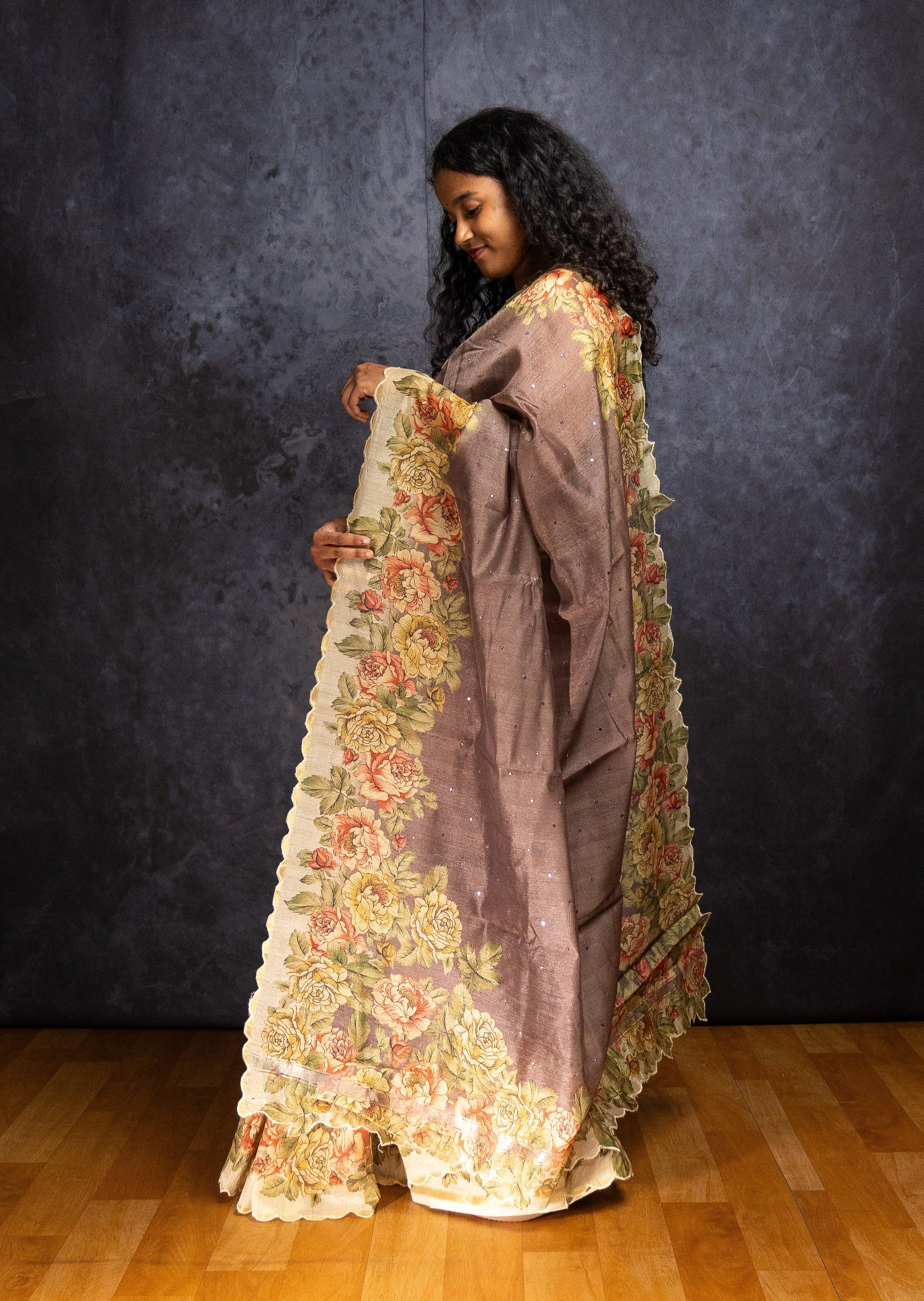 Mocha Brown Butter Silk Saree