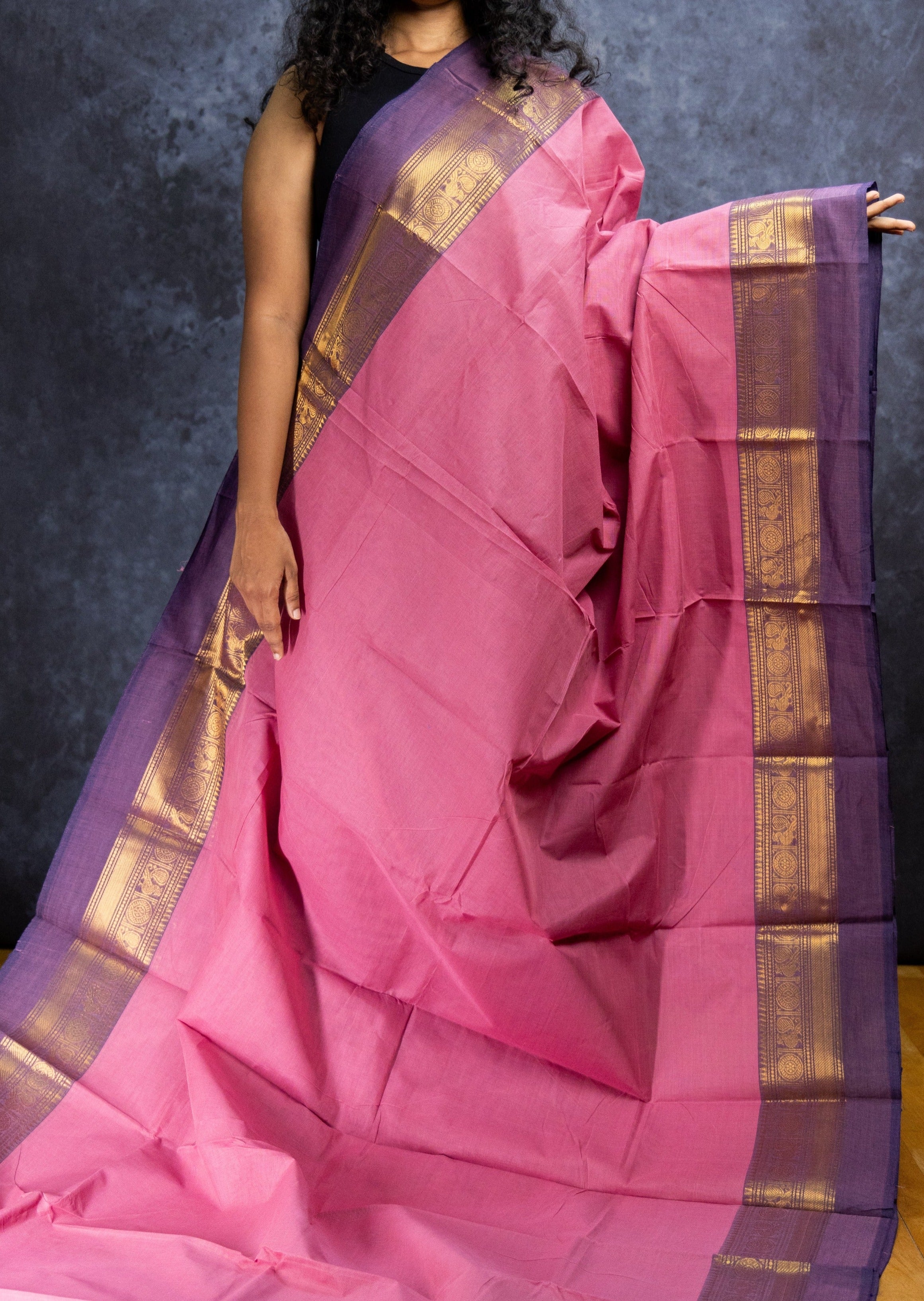 Purple Mauve Chettinadu Cotton Saree