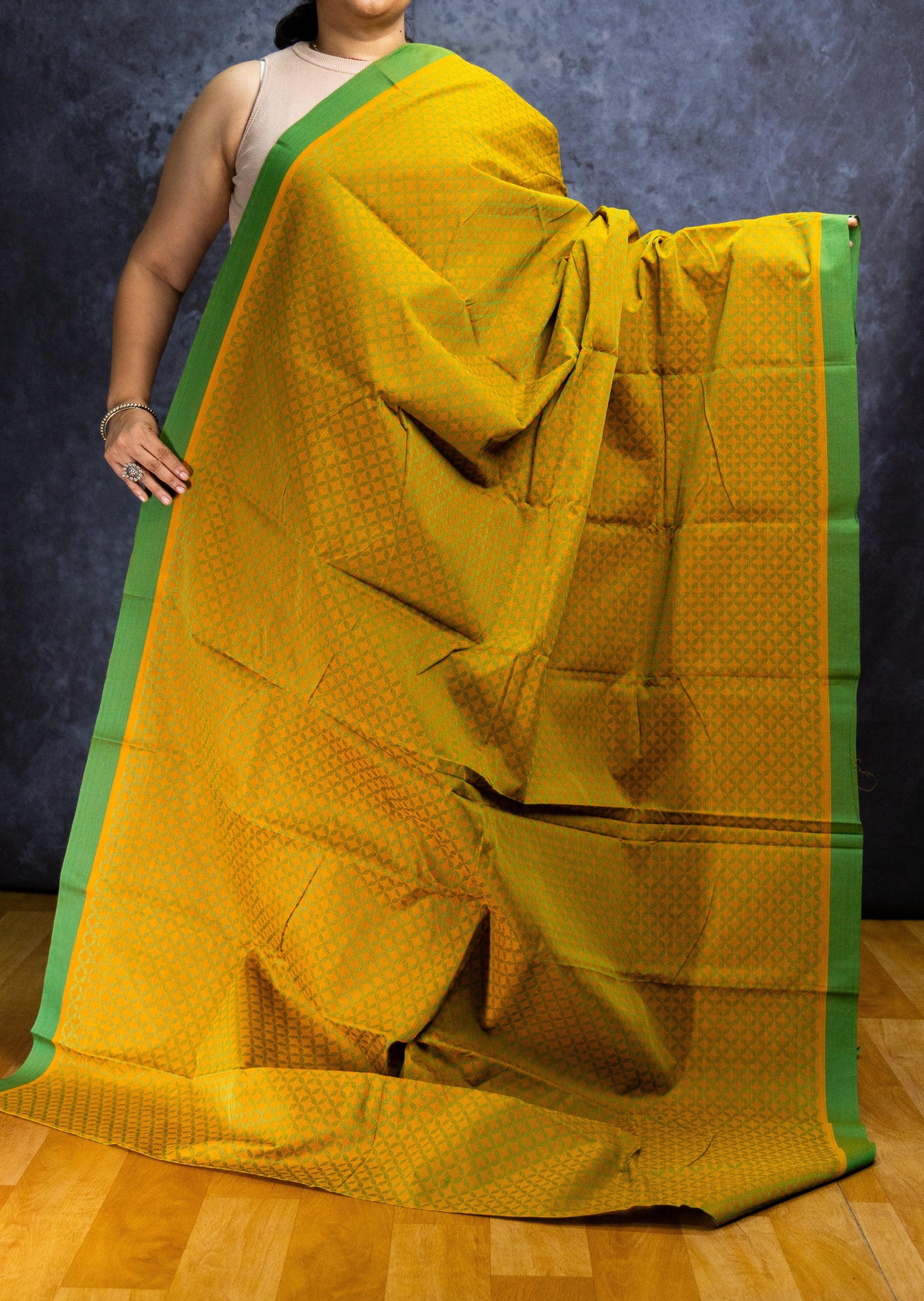 Mustard Vanasingaram cotton saree