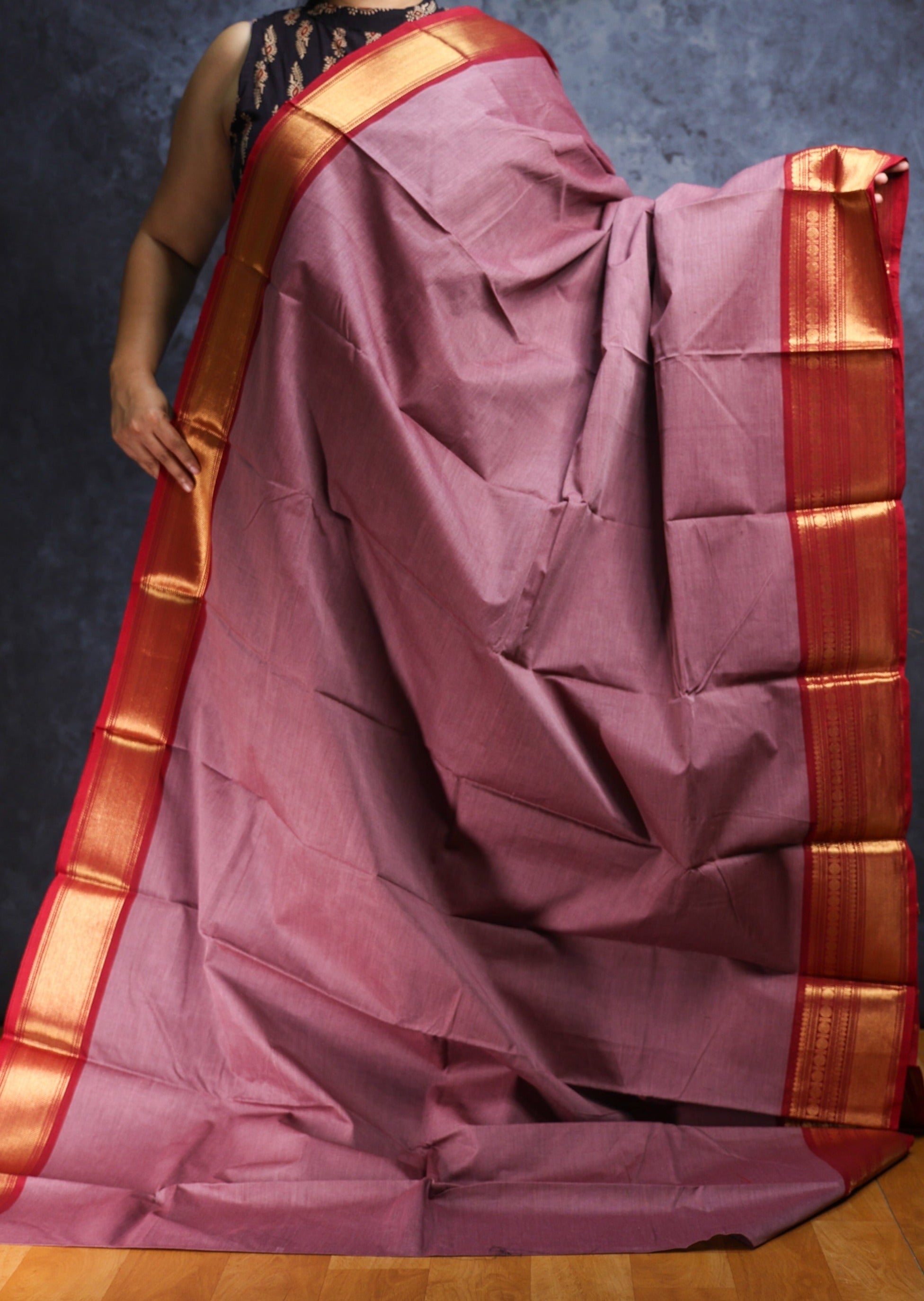 Onion Pink Chettinadu Cotton Saree