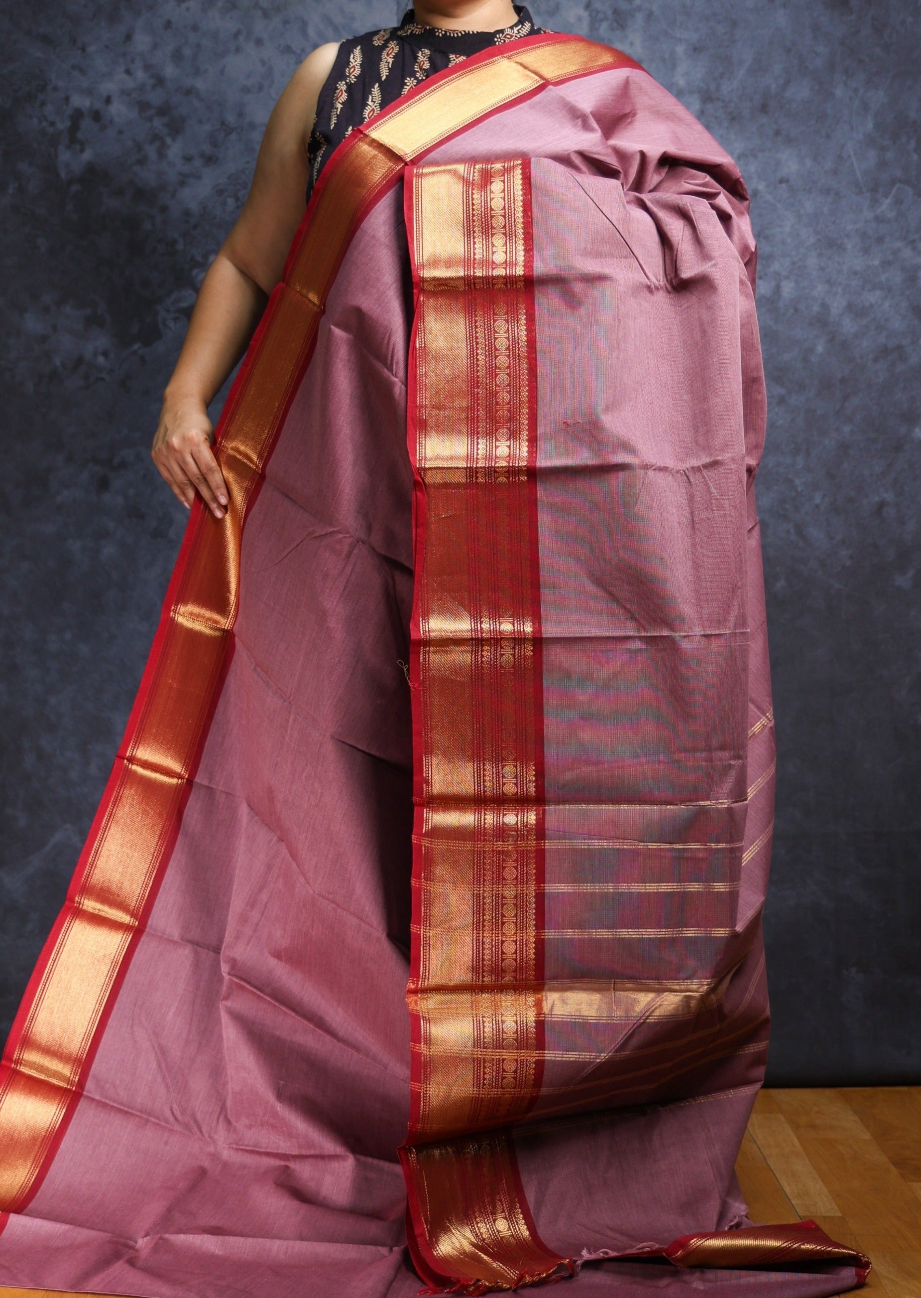 Onion Pink Chettinadu Cotton Saree