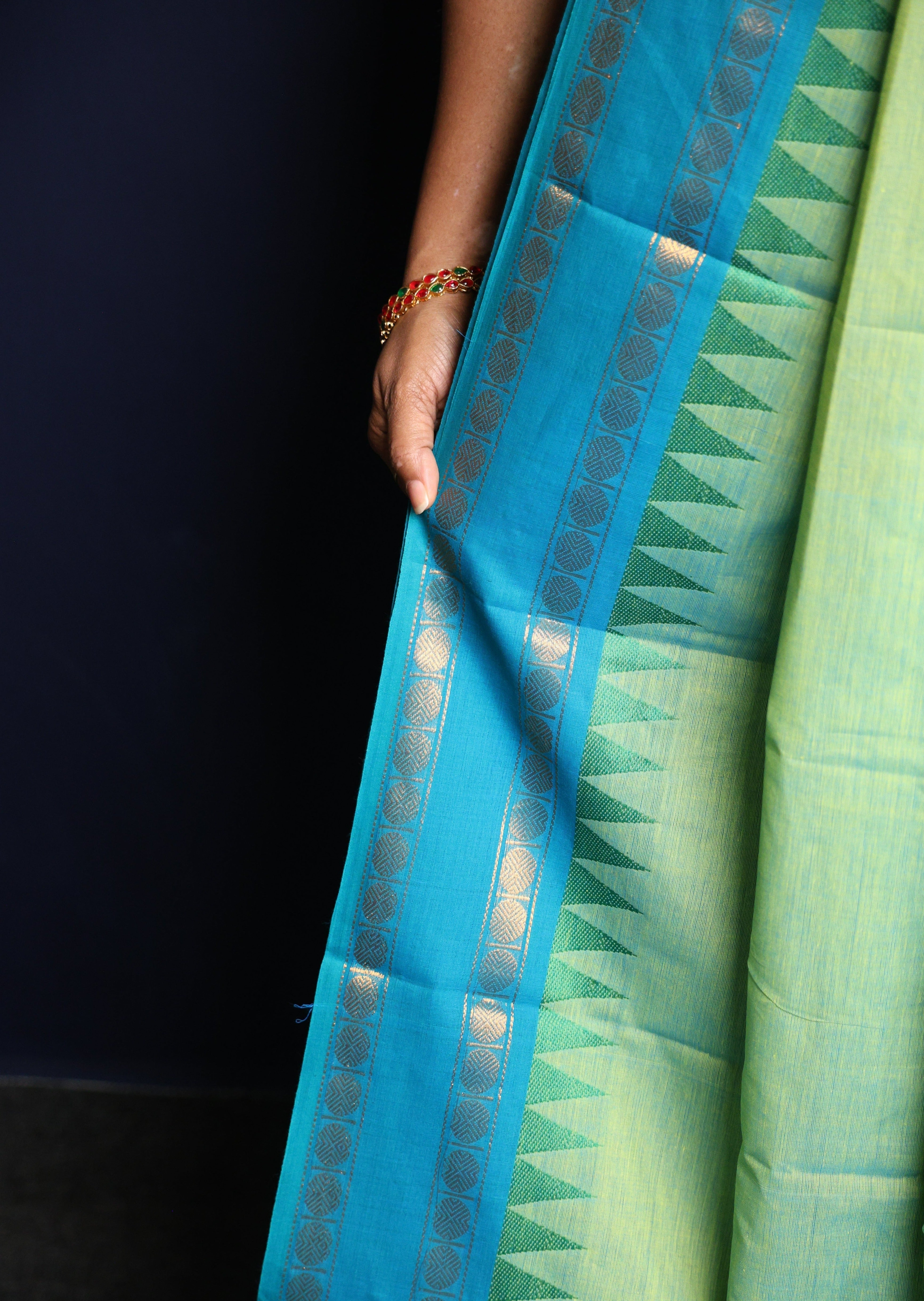 Rexona Green Ganga Jamuna Chettinadu Cotton Saree