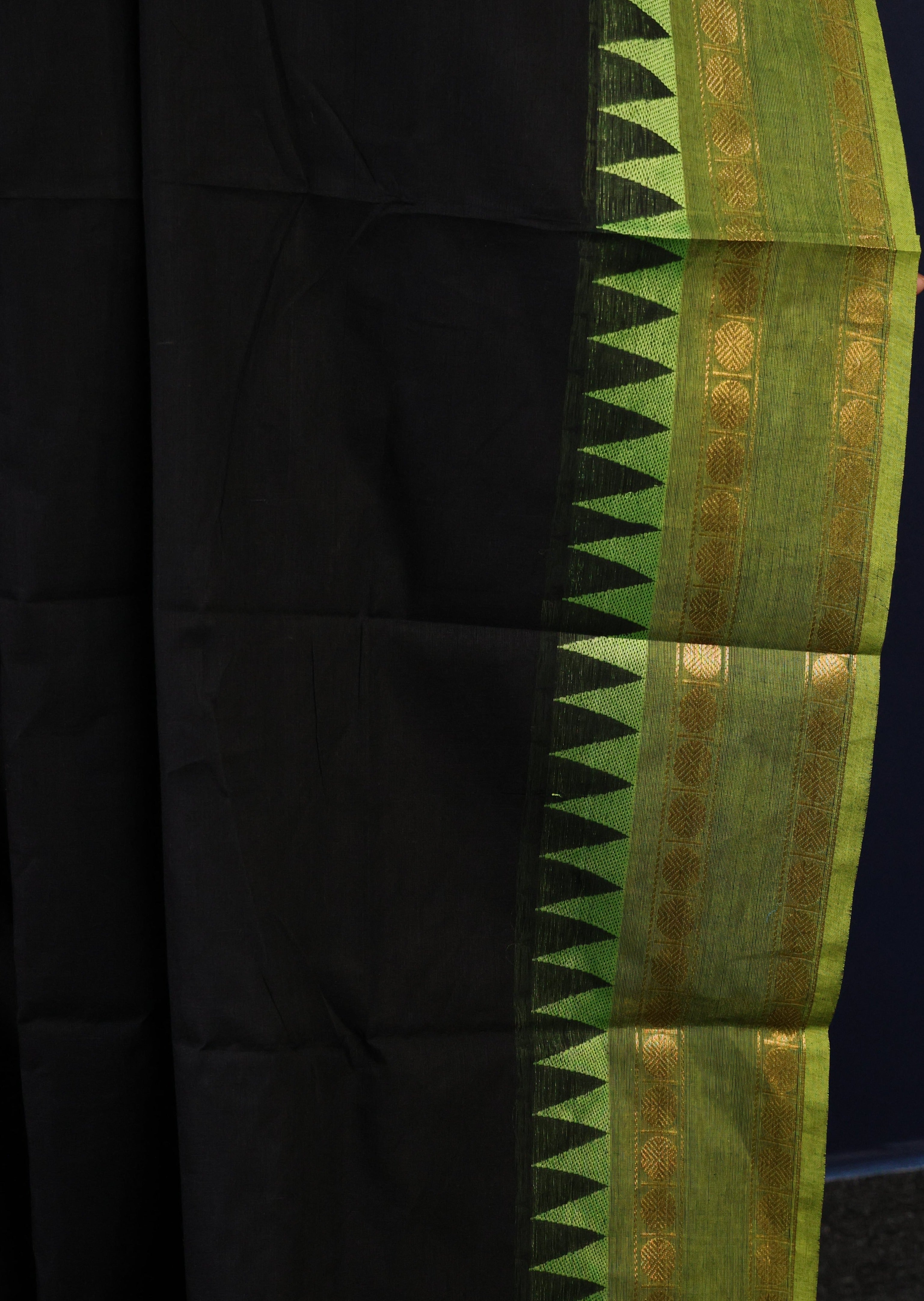 Black Ganga Jamuna Chettinadu Cotton Saree