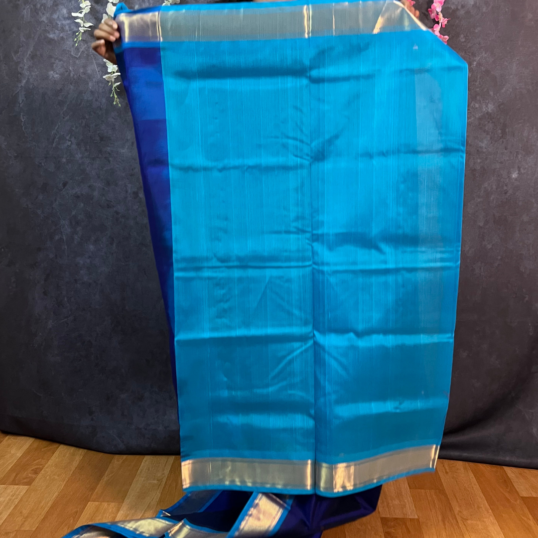 Royal Blue Butta Silk Cotton Saree