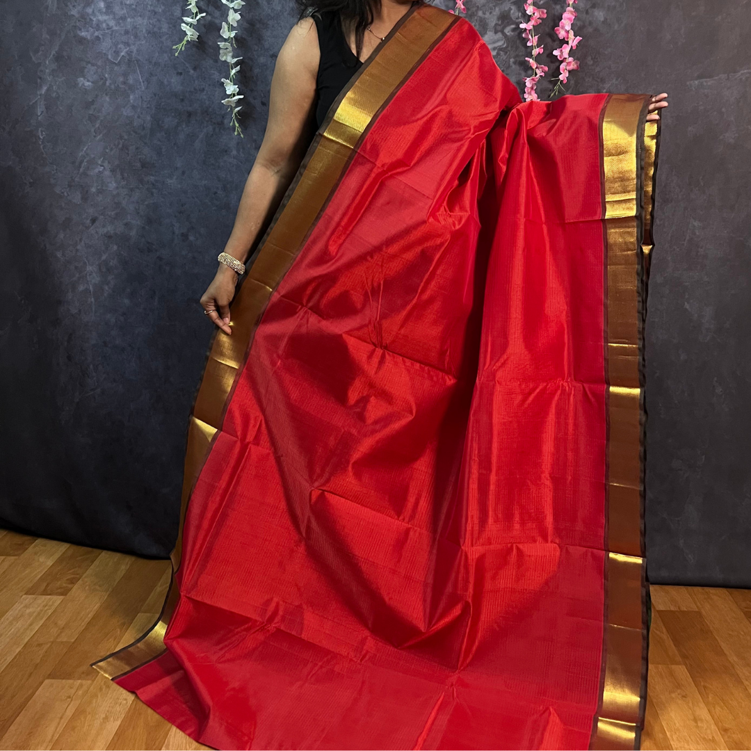 Red Silk Cotton Saree