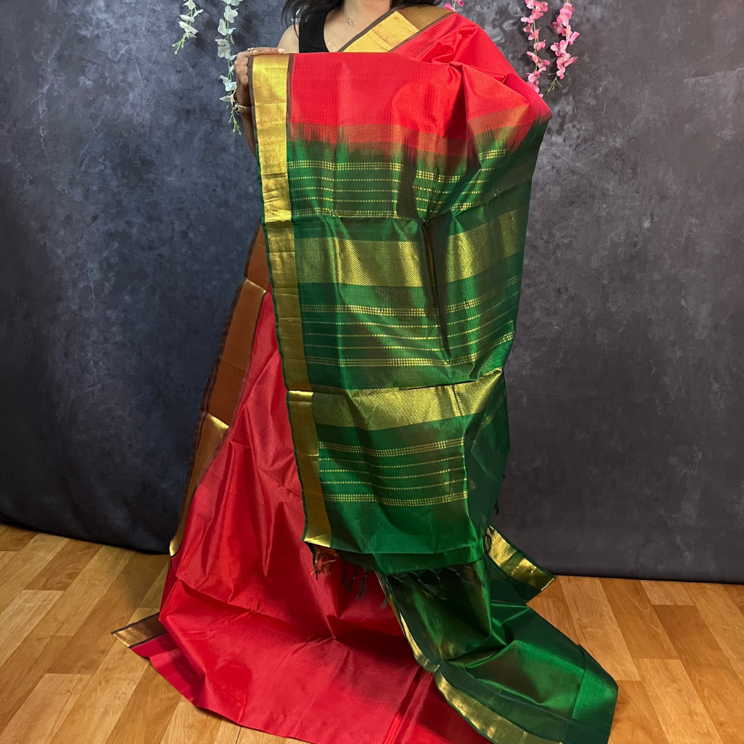 Red Silk Cotton Saree