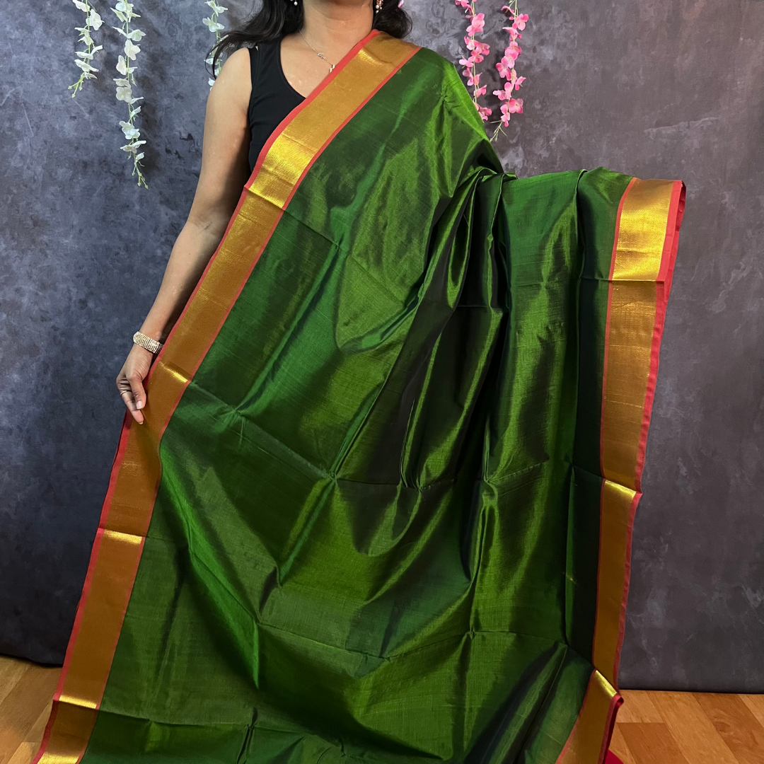 Classic Green Silk Cotton Saree