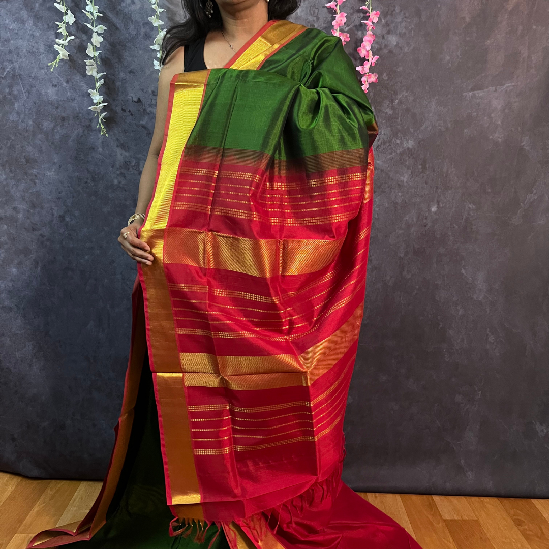 Classic Green Silk Cotton Saree