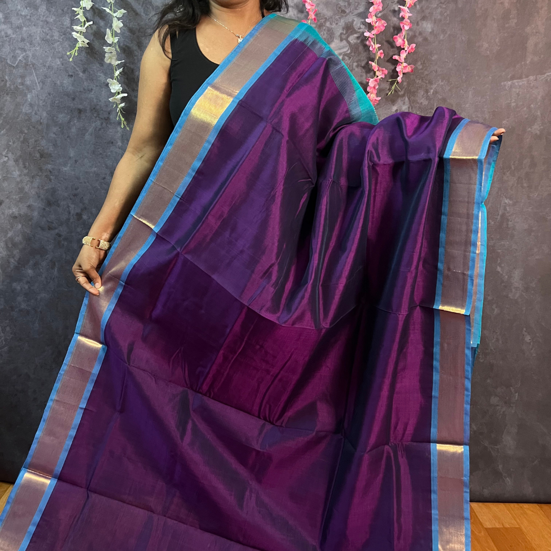 Deep Purple Silk Cotton Saree