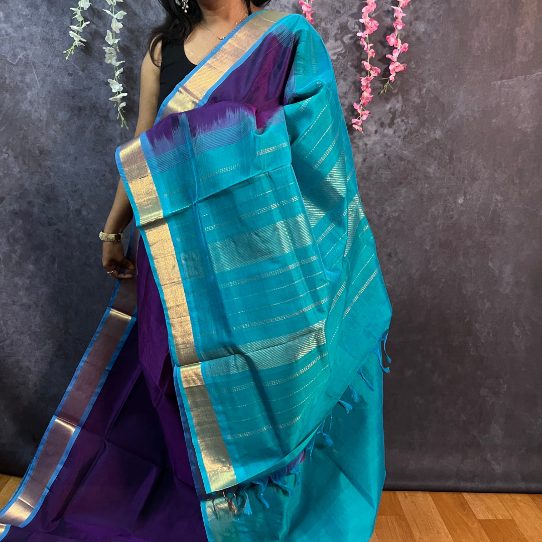 Deep Purple Silk Cotton Saree