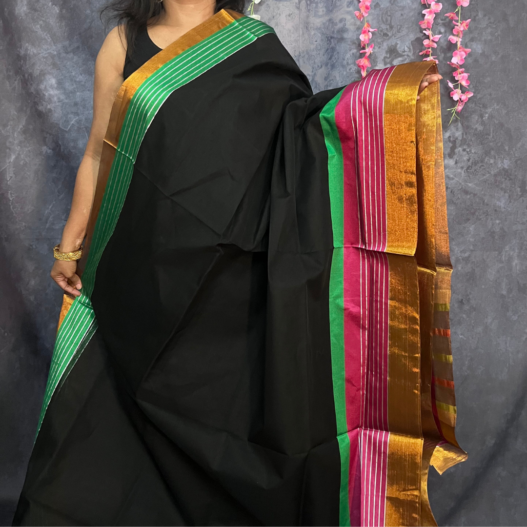 Black Venkatagiri Cotton Saree