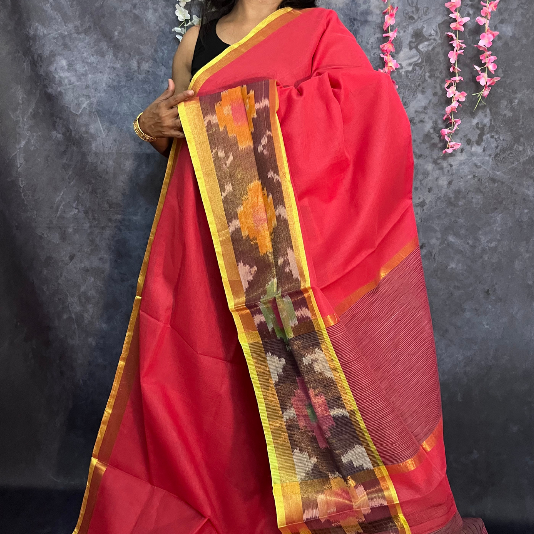 Red Venkatagiri Cotton Saree