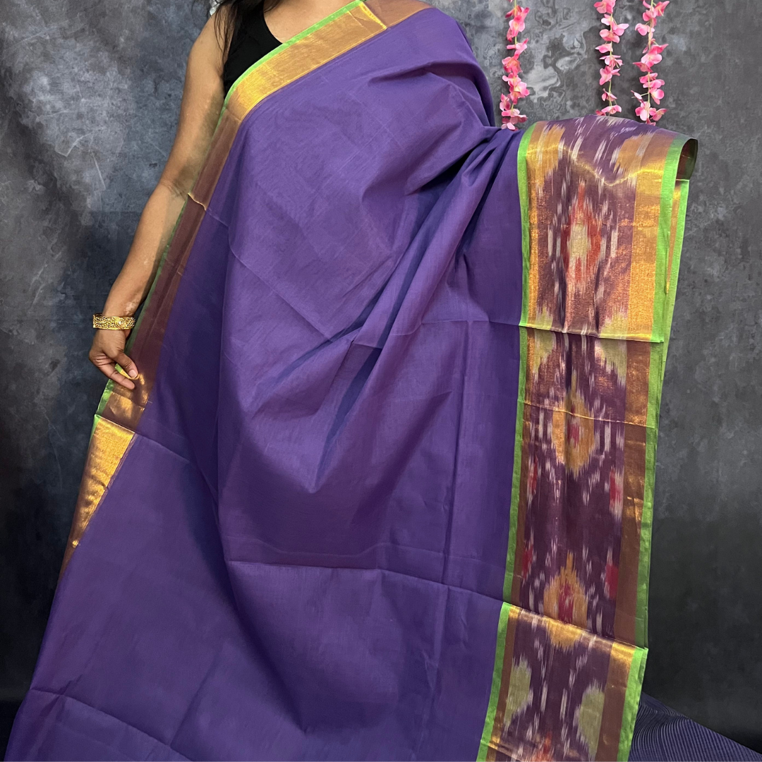 Violet Venkatagiri Cotton Saree