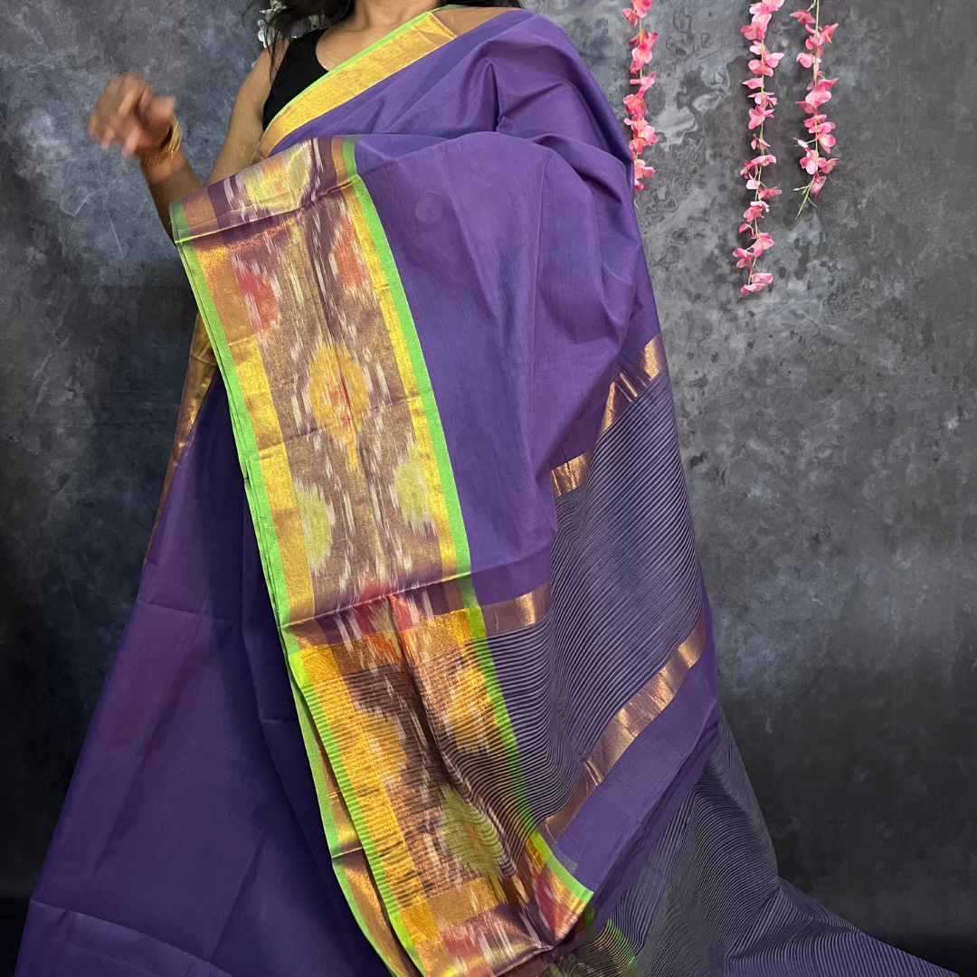 Violet Venkatagiri Cotton Saree