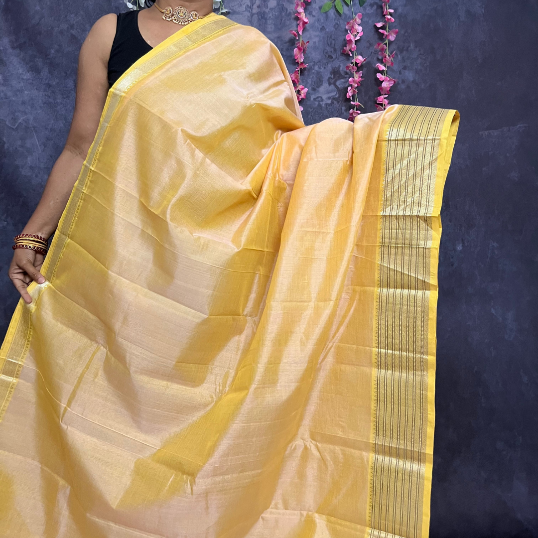 offwhite Double Shaded Mangalagiri Silk Cotton Saree