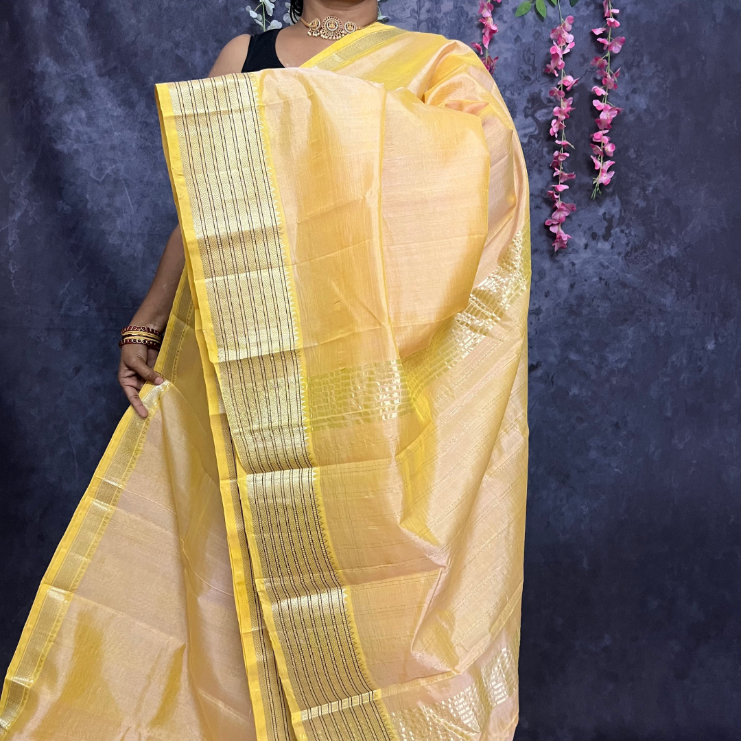 offwhite Double Shaded Mangalagiri Silk Cotton Saree