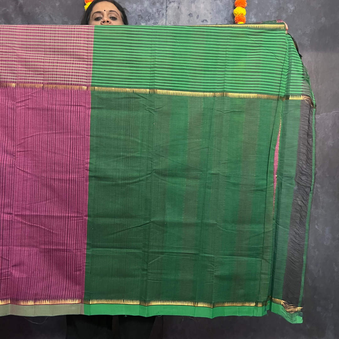 Onion Pink Mangalagiri Handloom Cotton Saree