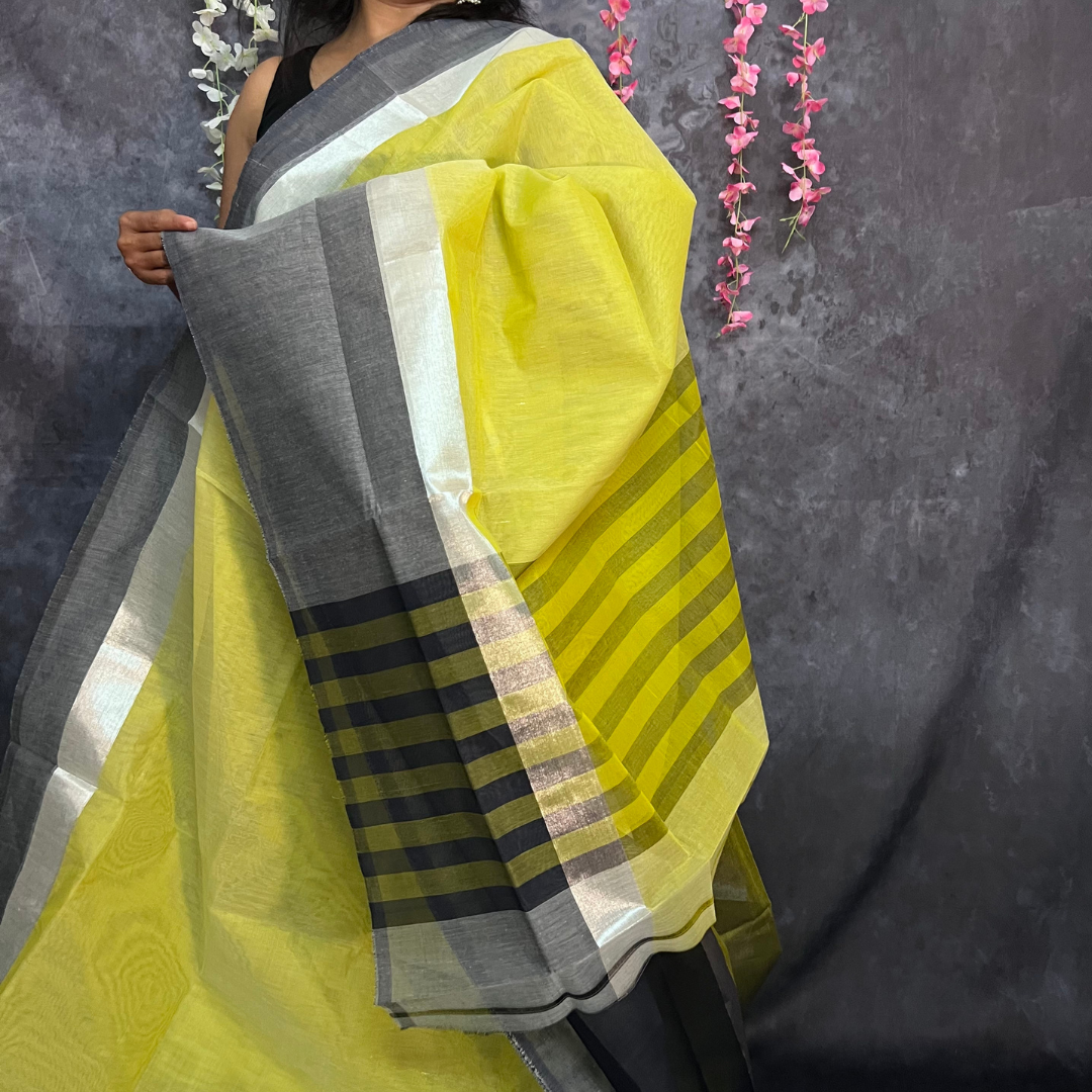 Lemon Green Venkatagiri Cotton Saree