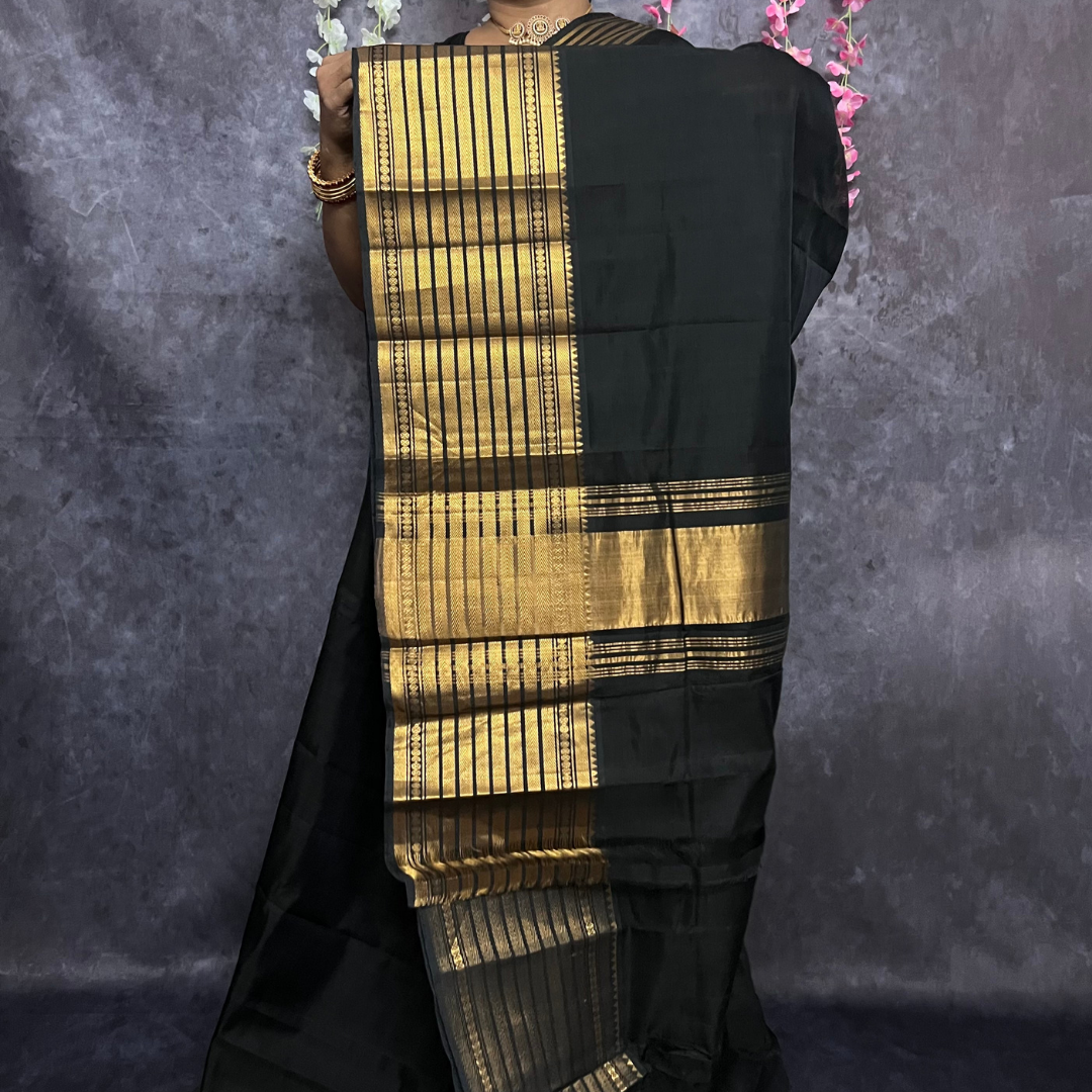 Black Big Border Mangalagiri Silk Cotton Saree