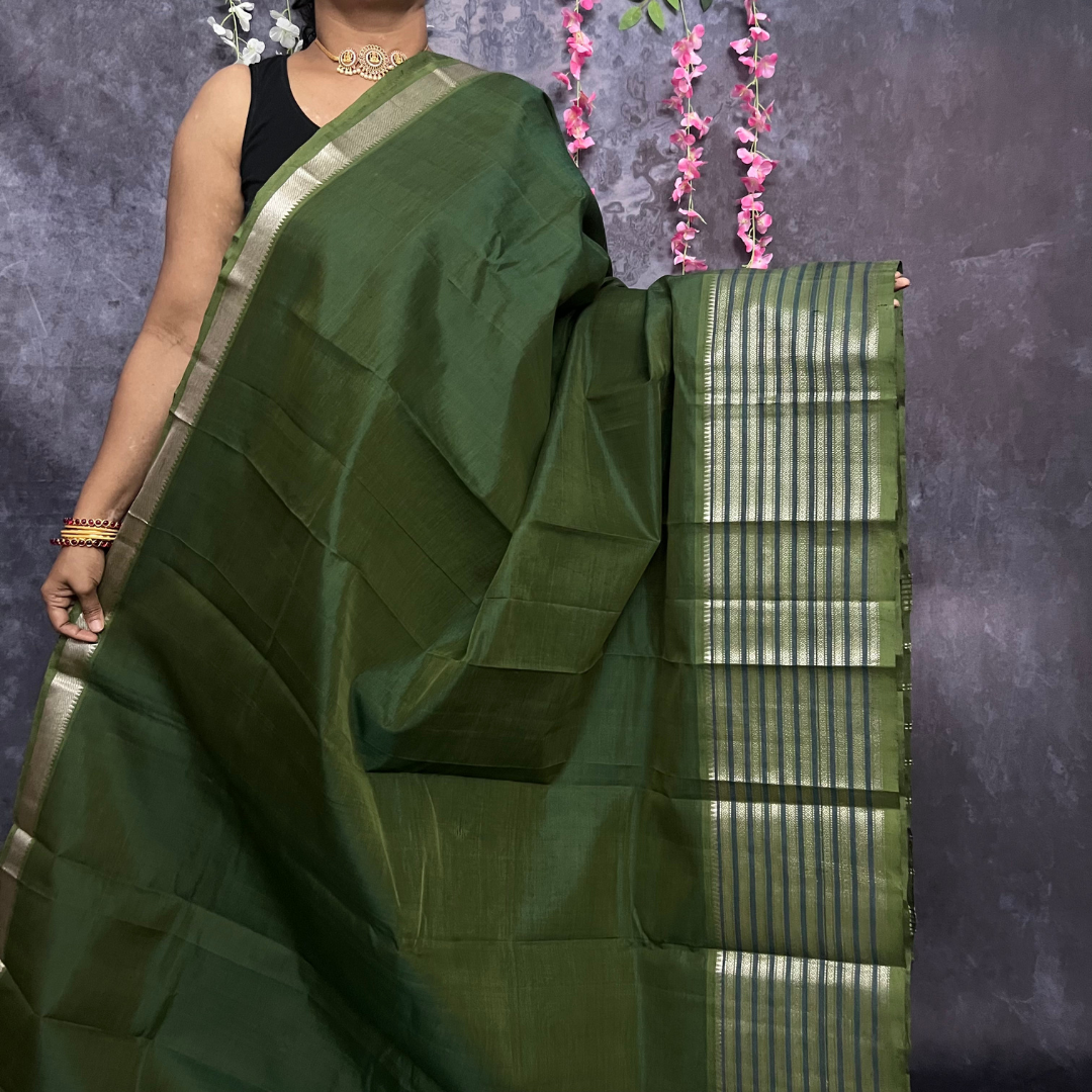 Green Mangalagiri Silk Cotton Saree