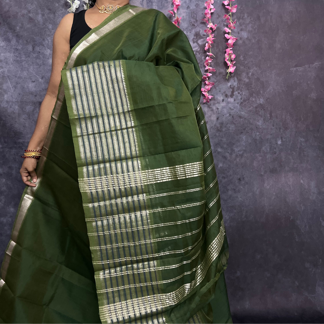 Green Mangalagiri Silk Cotton Saree