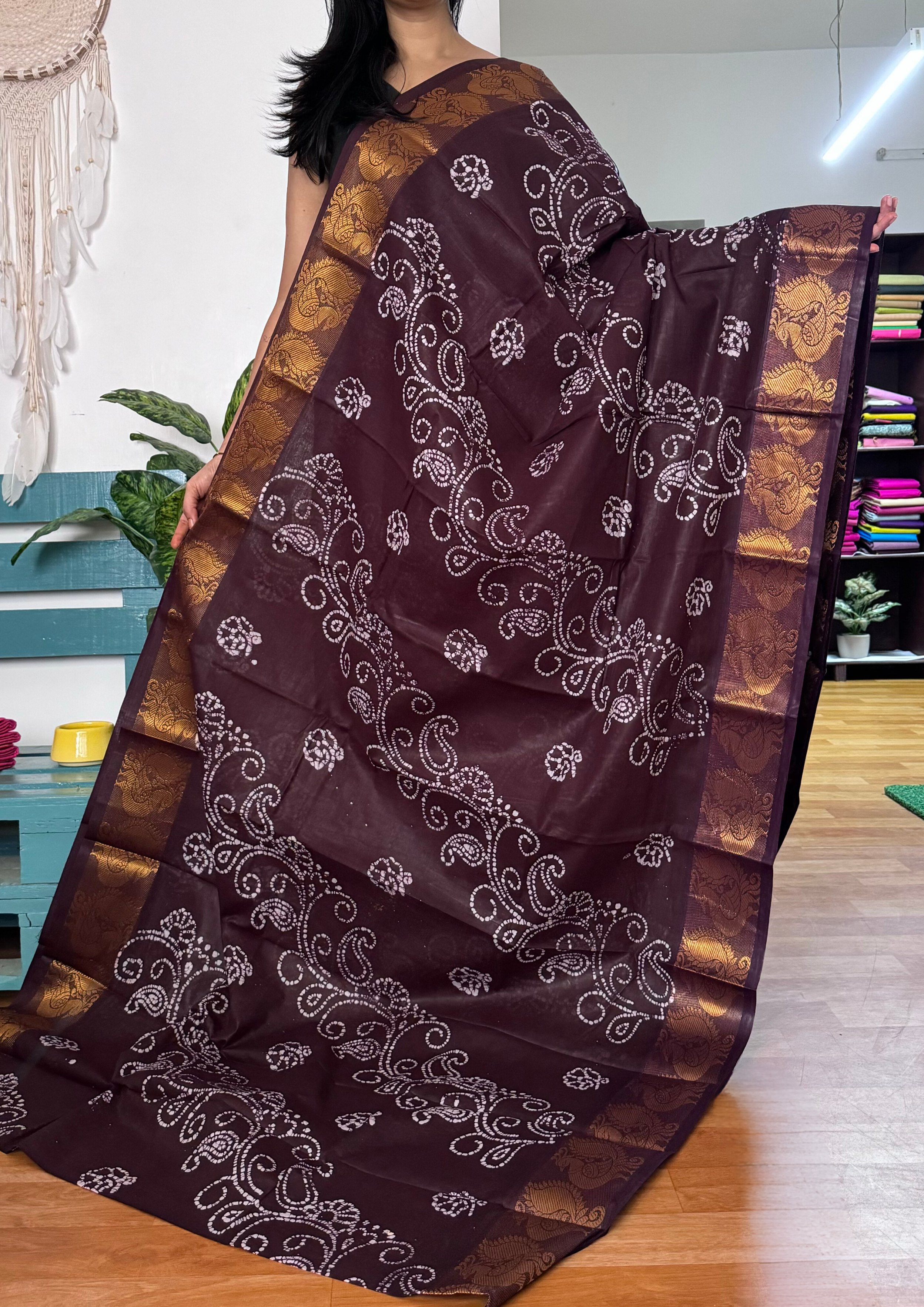 Jamun Printed Sungudi Cotton Saree