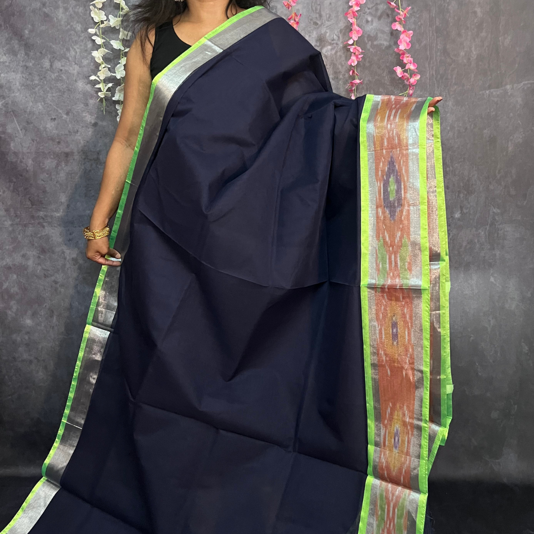 Navy Blue Venkatagiri Cotton Saree