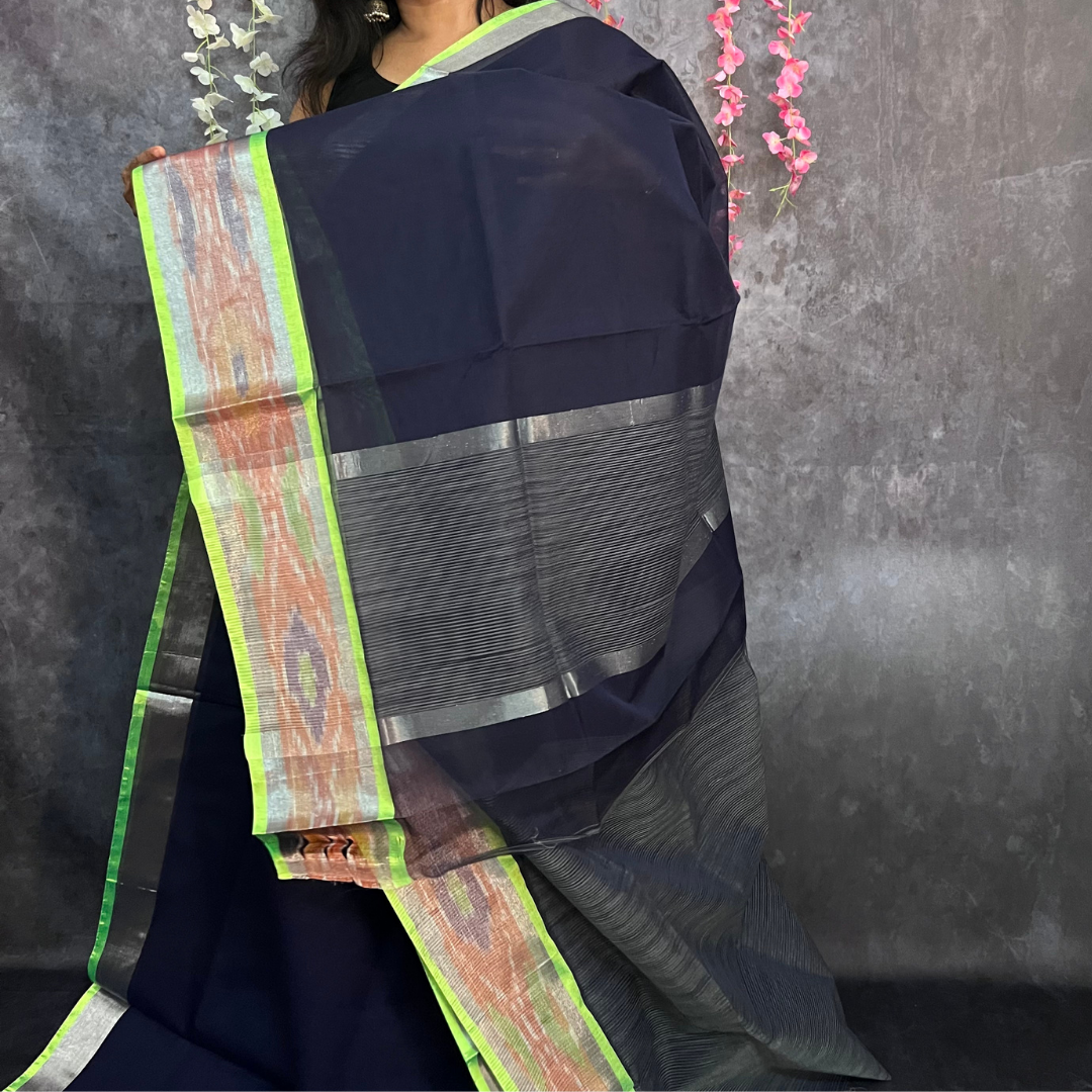 Navy Blue Venkatagiri Cotton Saree