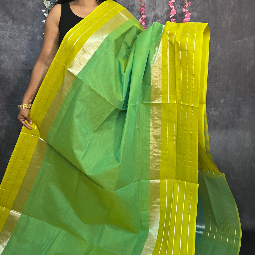 Pista Green Venkatagiri Cotton Saree