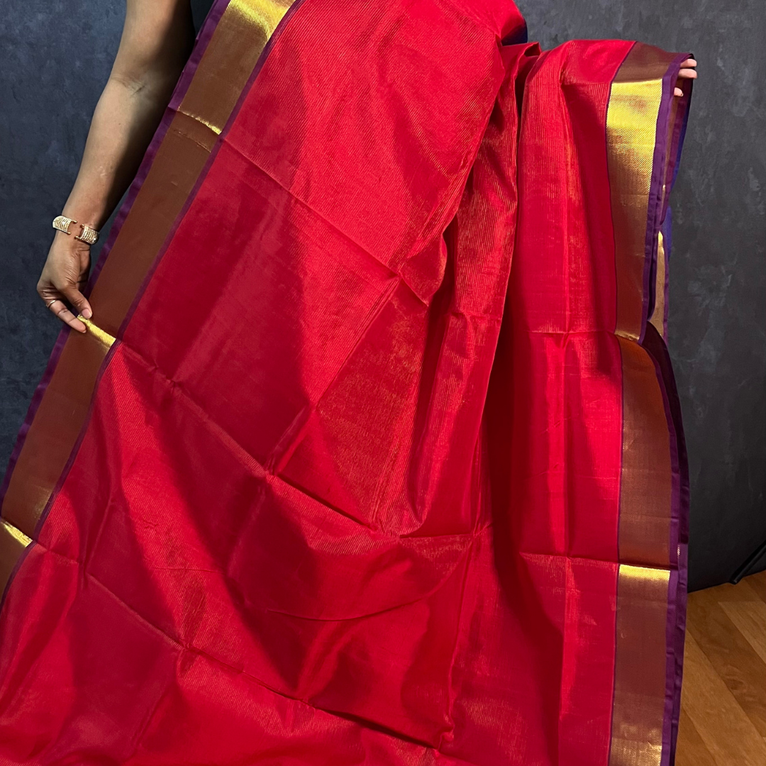 Red Vairaoosi Silk Cotton Saree