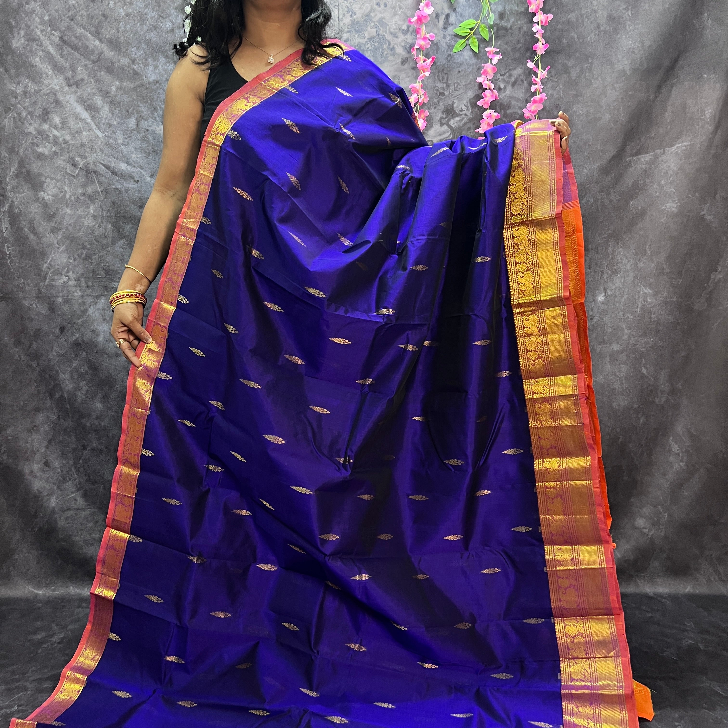 Royal Blue Silk Cotton Saree