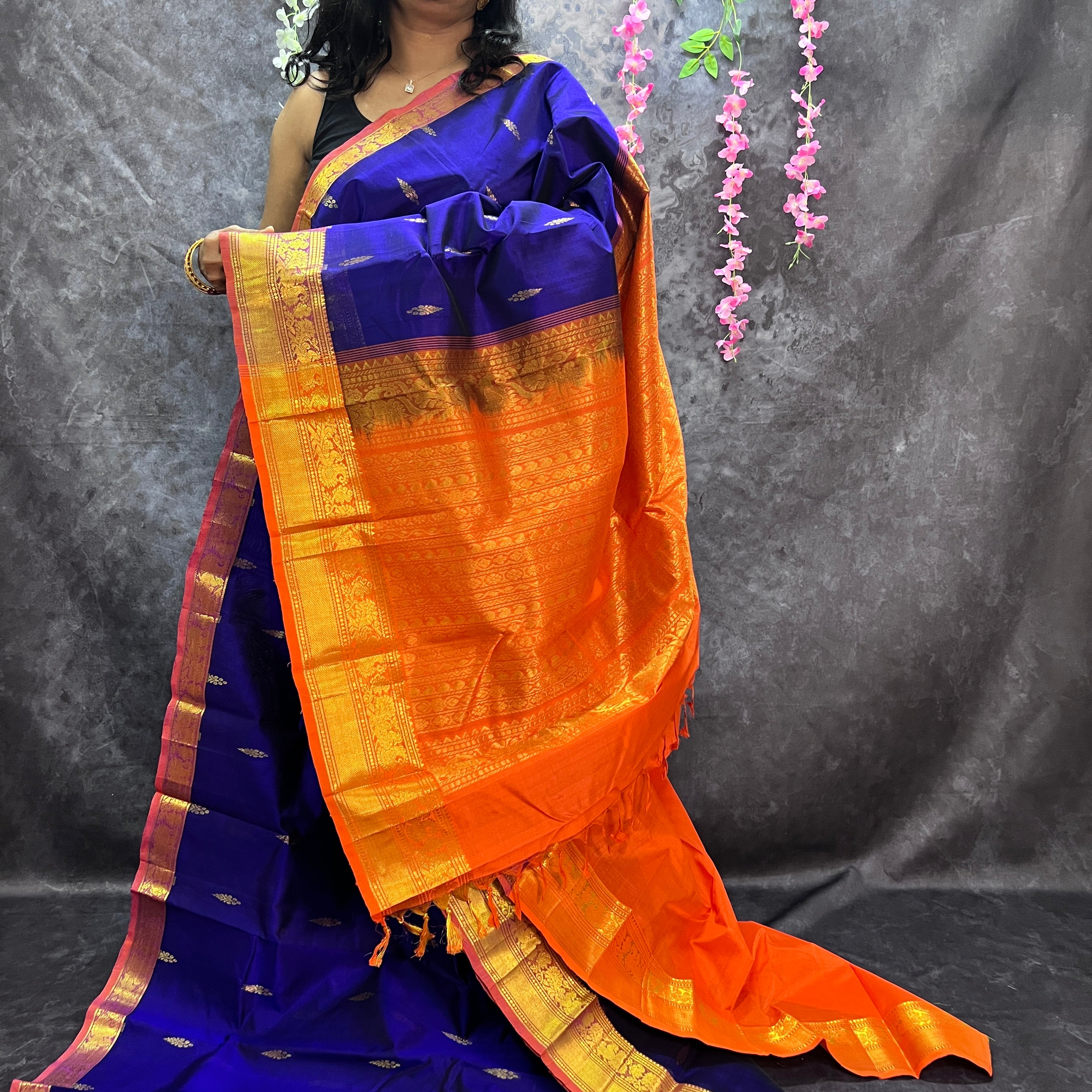 Royal Blue Silk Cotton Saree