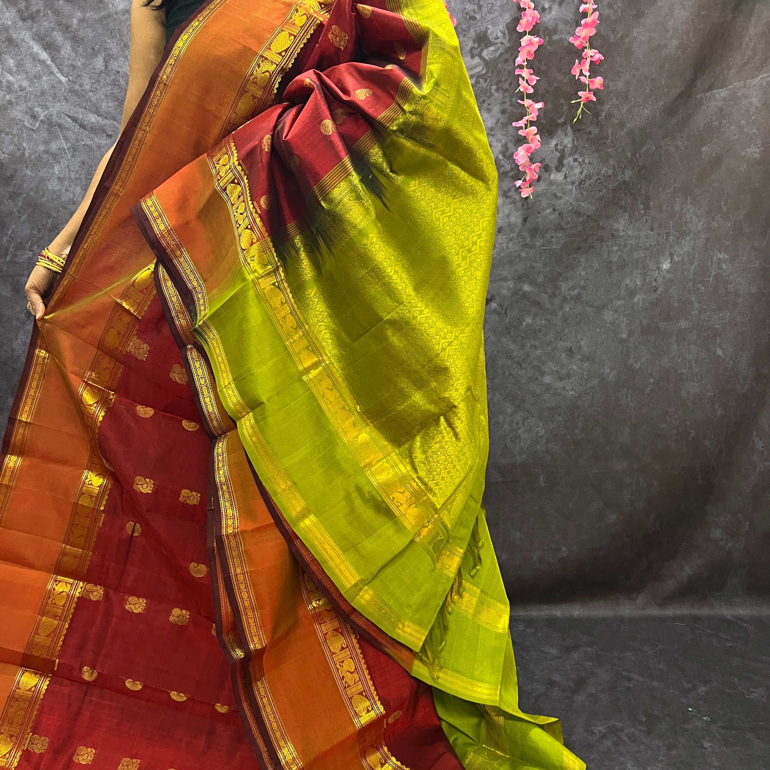 Maroon Silk Cotton Saree