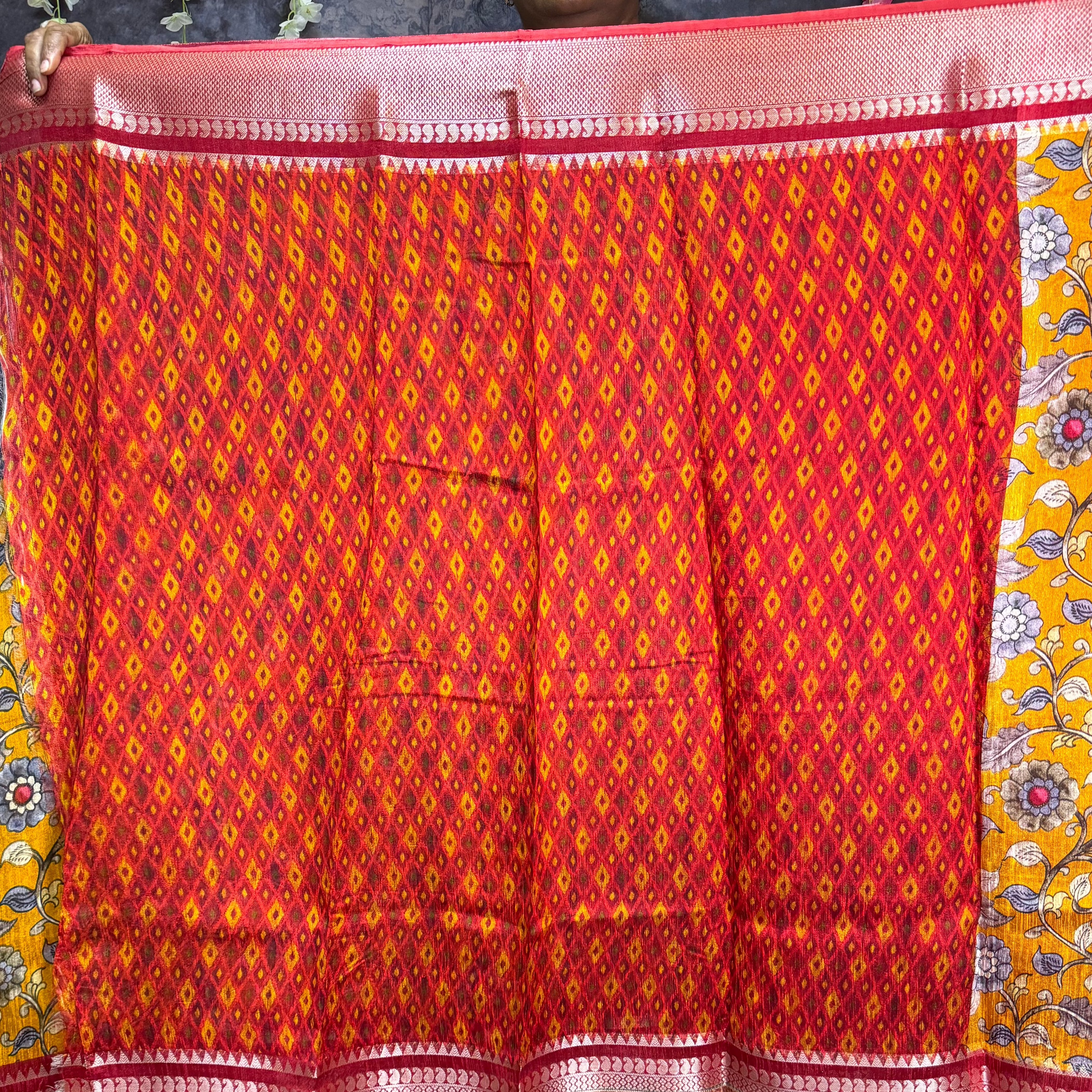 Yellow Banarasi Silk Saree