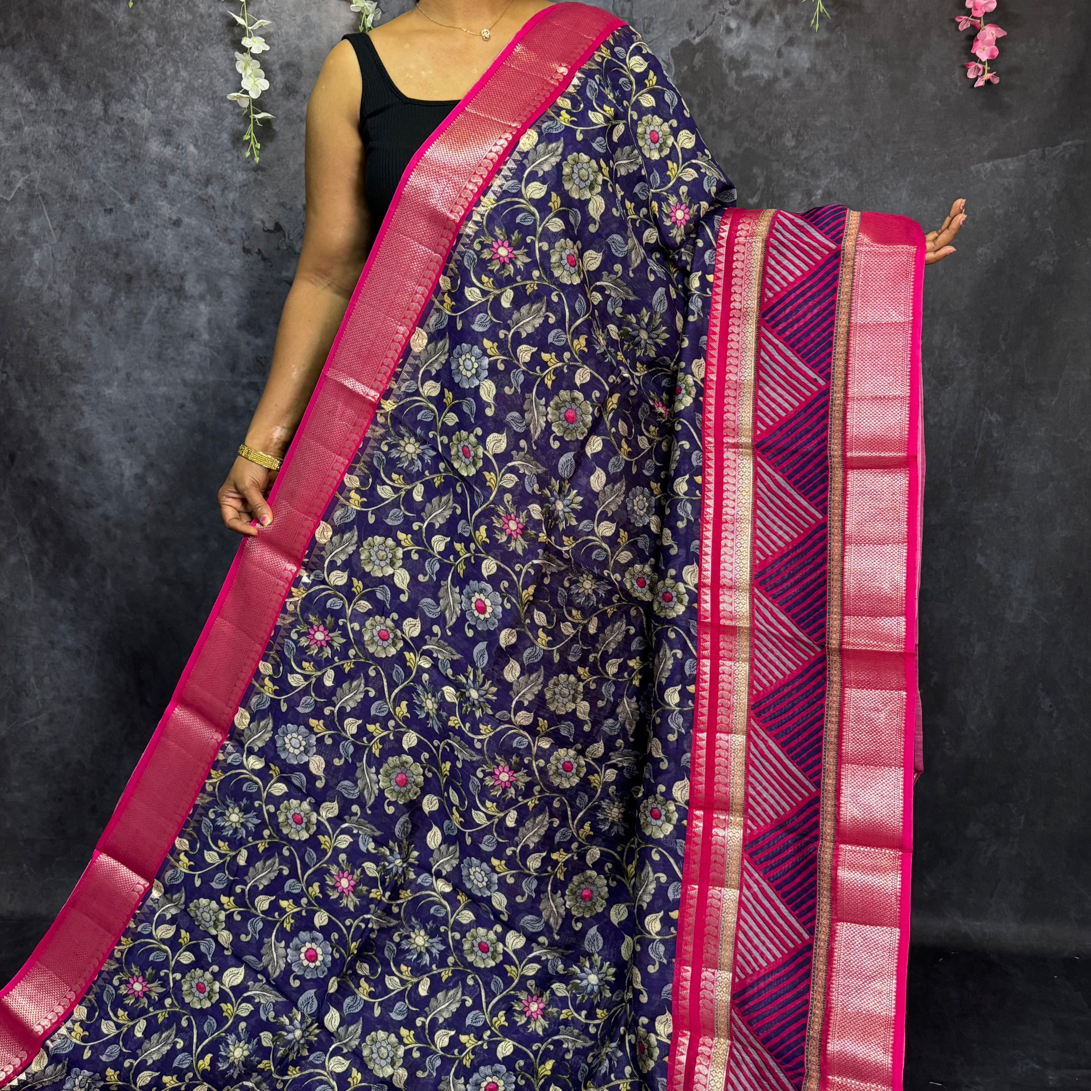 Violet Banarasi Silk Saree