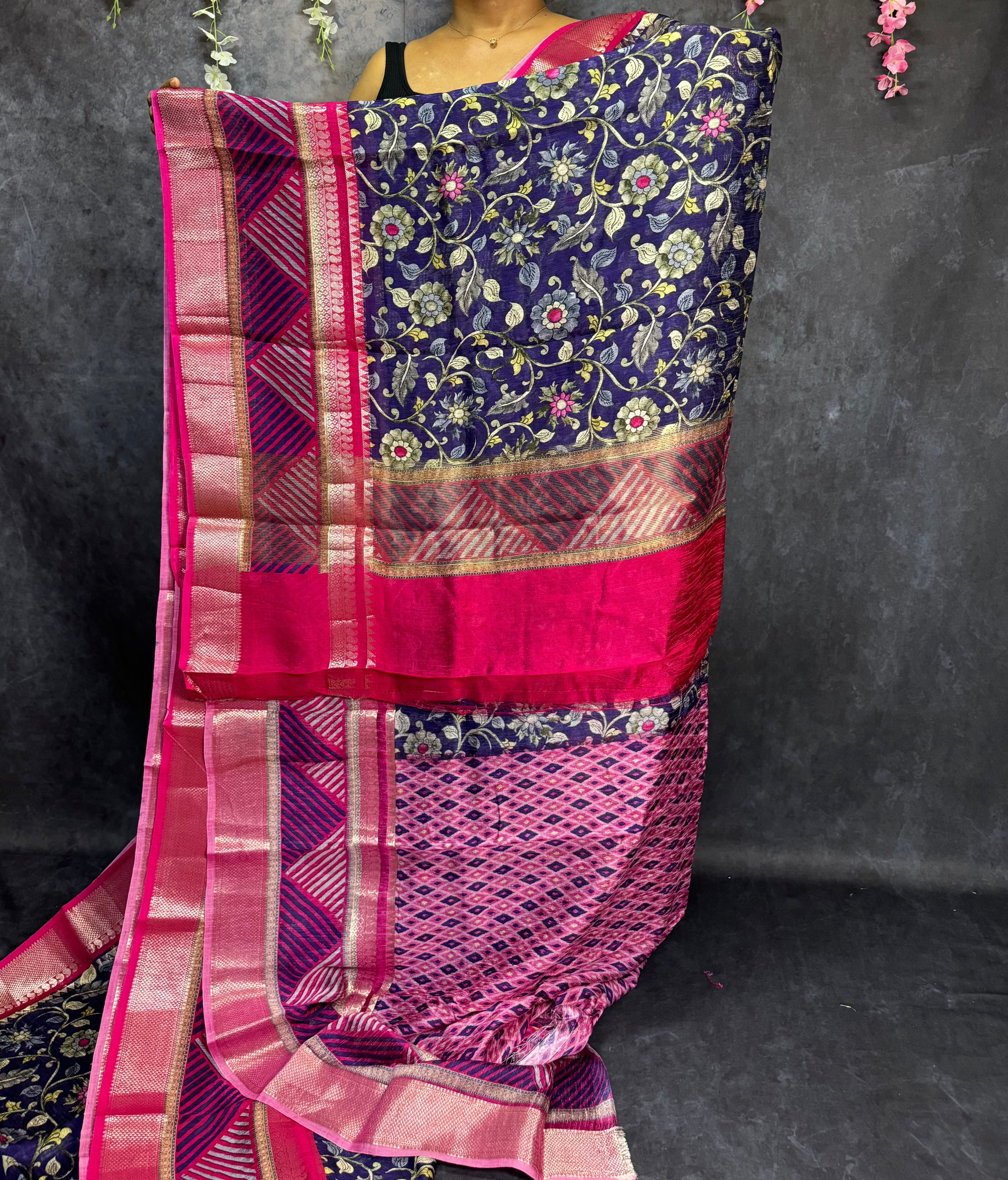 Violet Banarasi Silk Saree