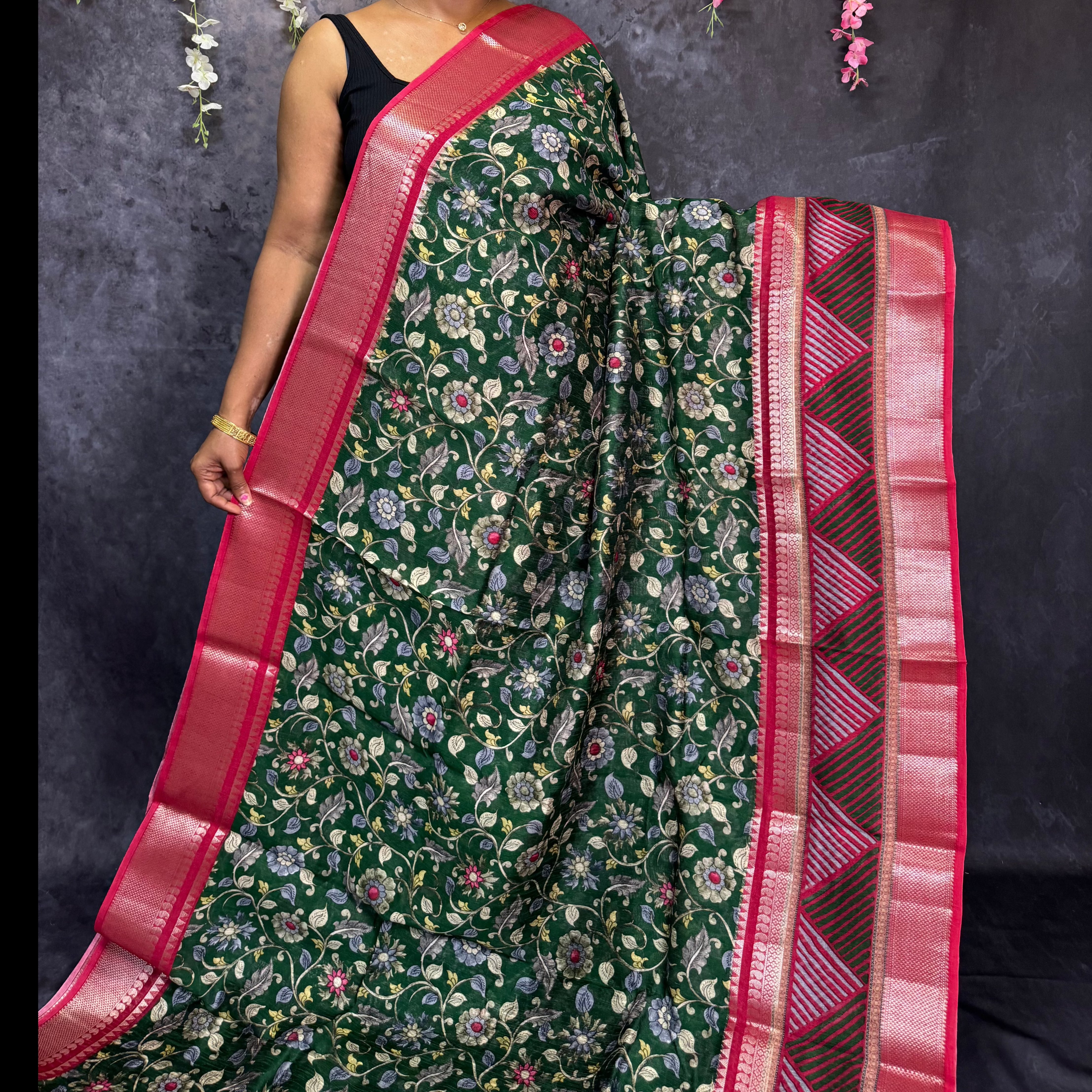 Green Banarasi Silk Saree