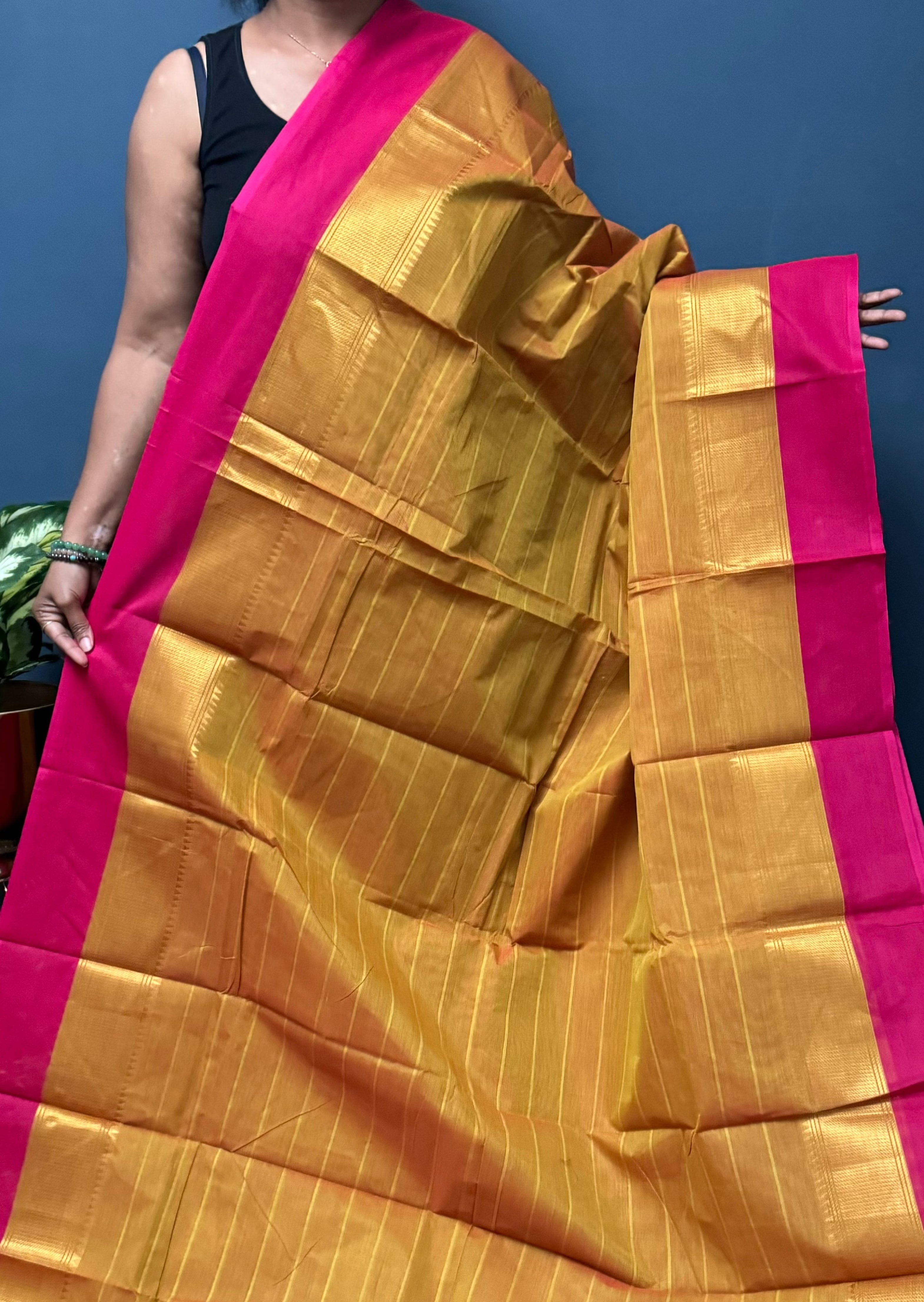 Mustard Chettinadu Cotton Saree