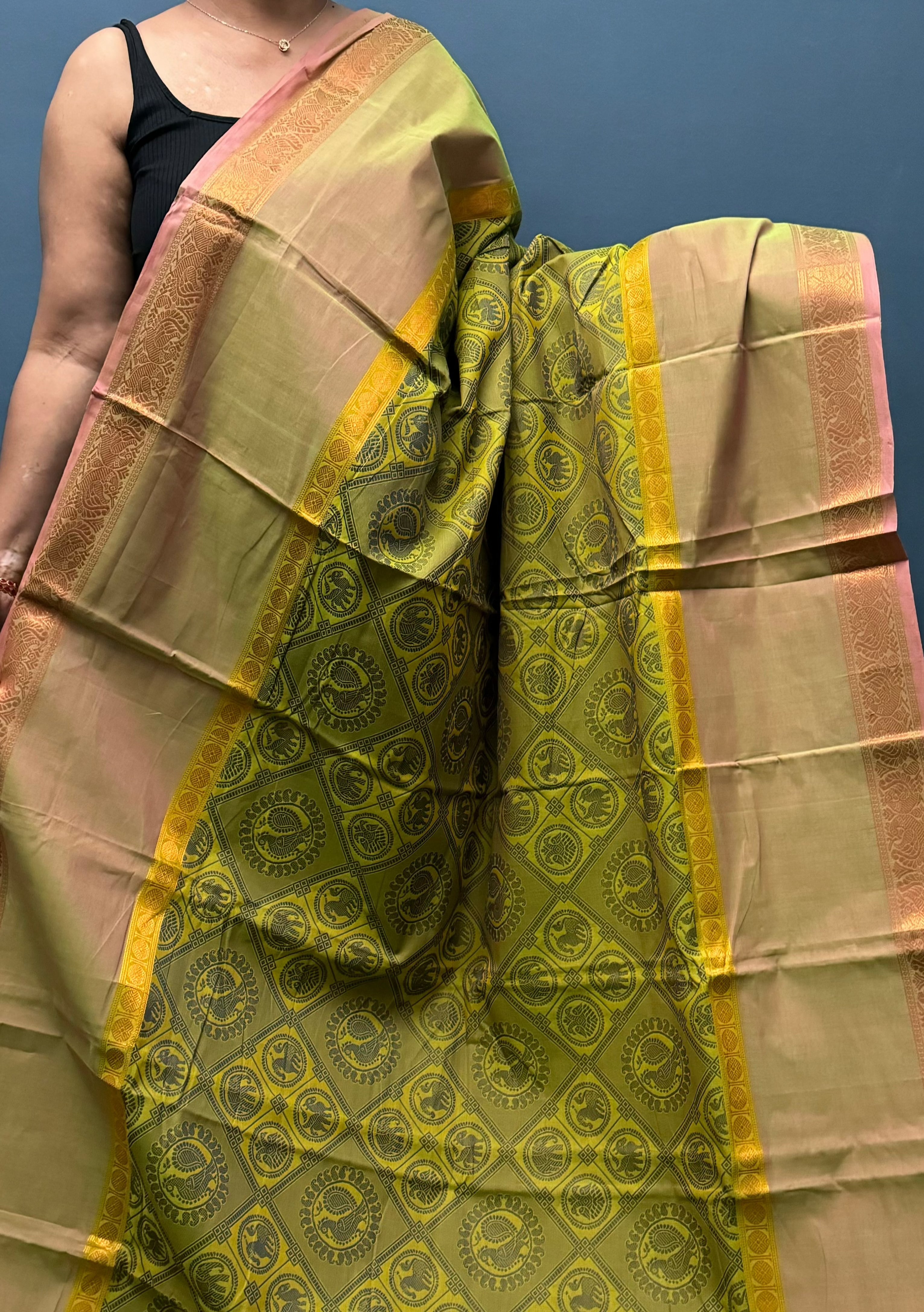 Mehandi Green Vanasingaram Cotton Saree