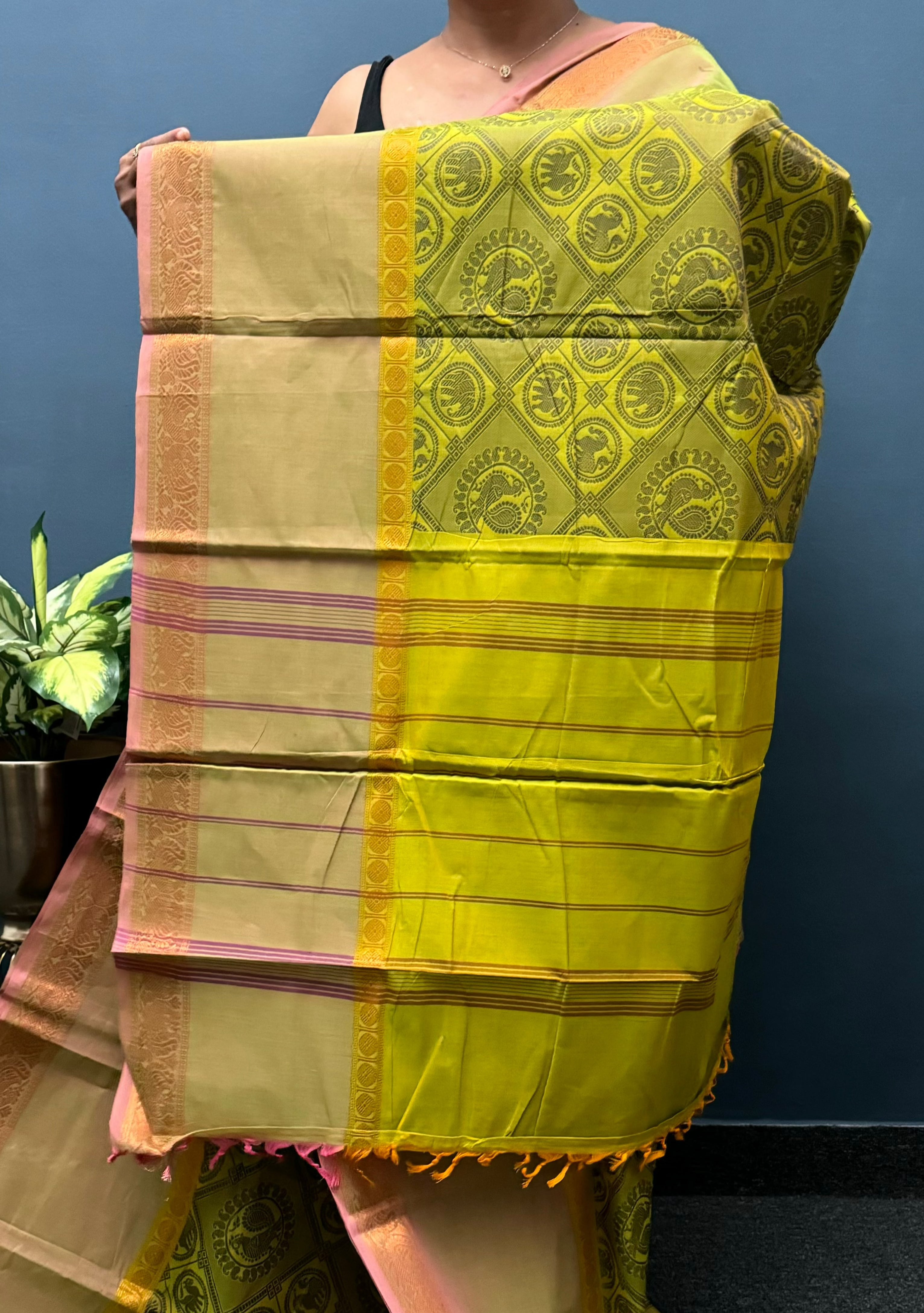 Mehandi Green Vanasingaram Cotton Saree