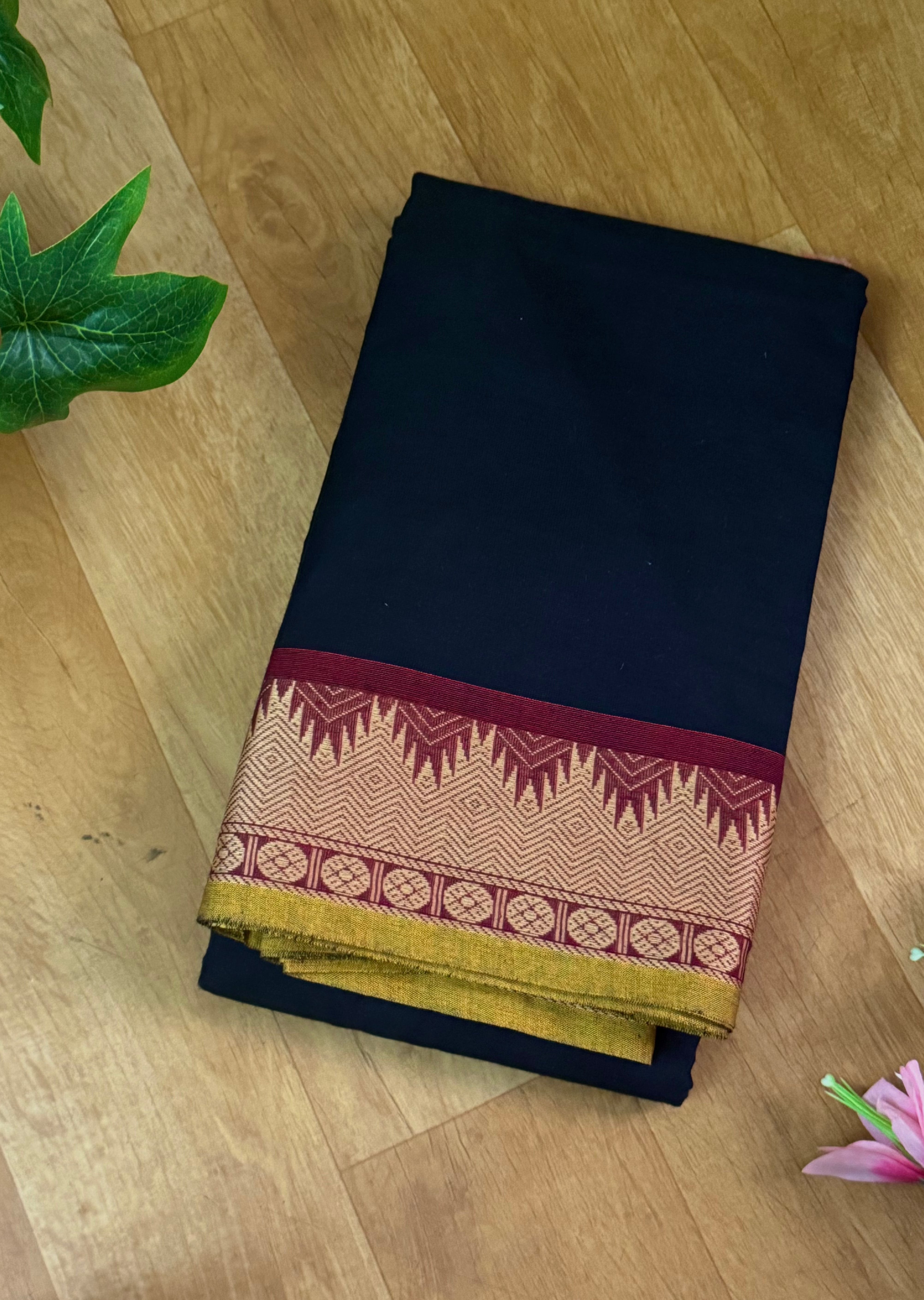 Navy Blue Chettinadu Cotton Saree