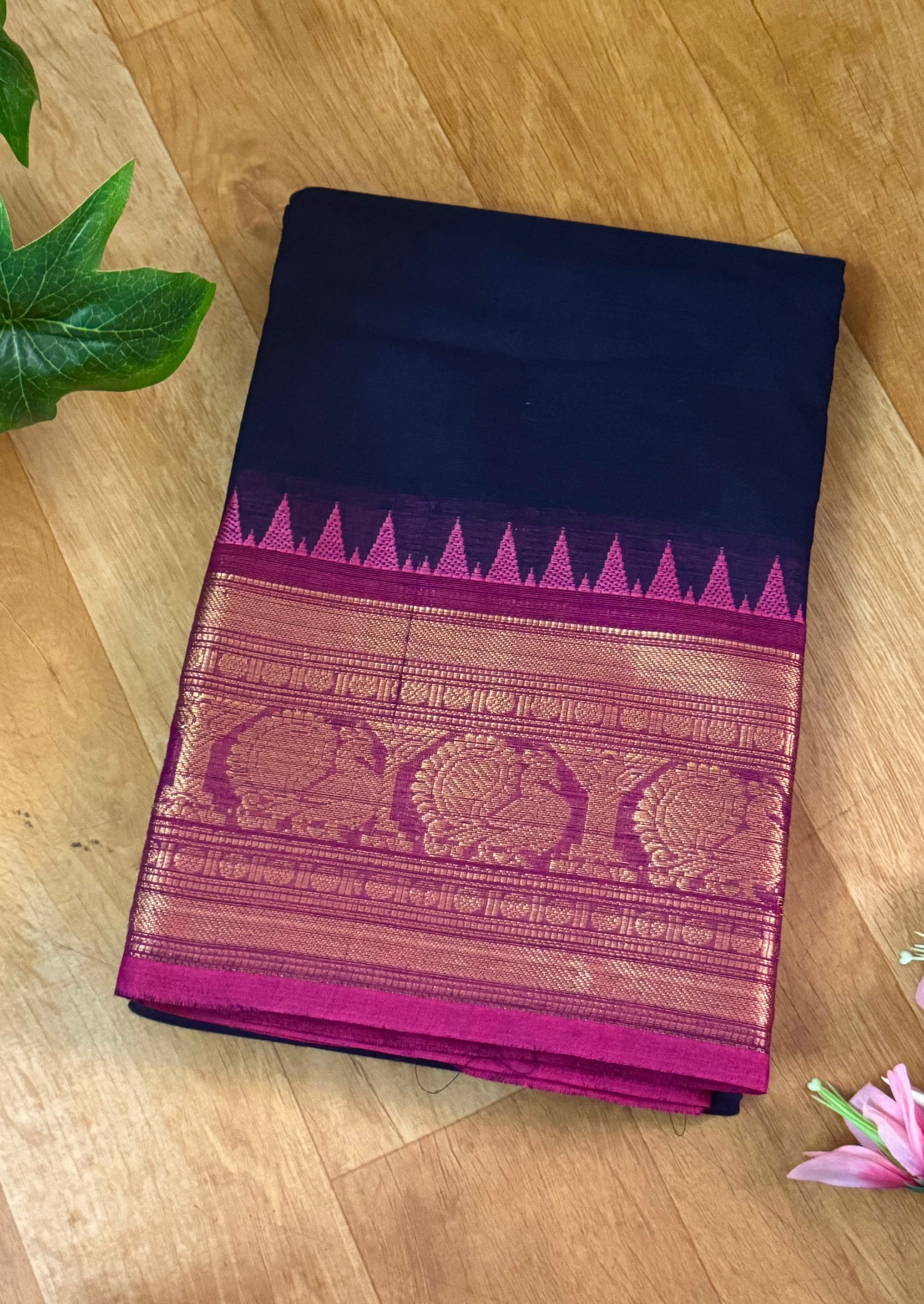 Royal Blue Chettinadu Cotton Saree