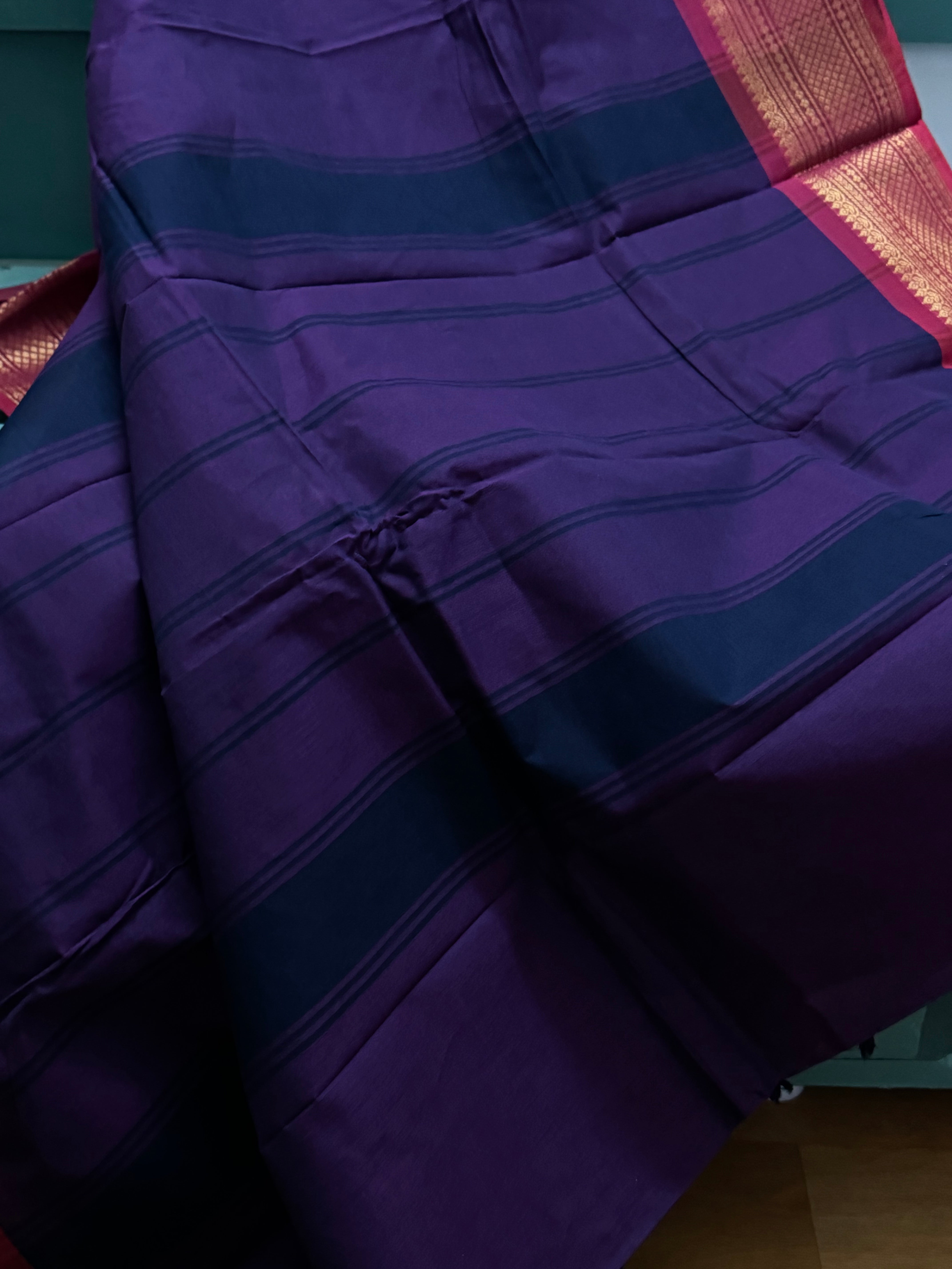 Violet and Pink  Chettinadu Cotton Saree