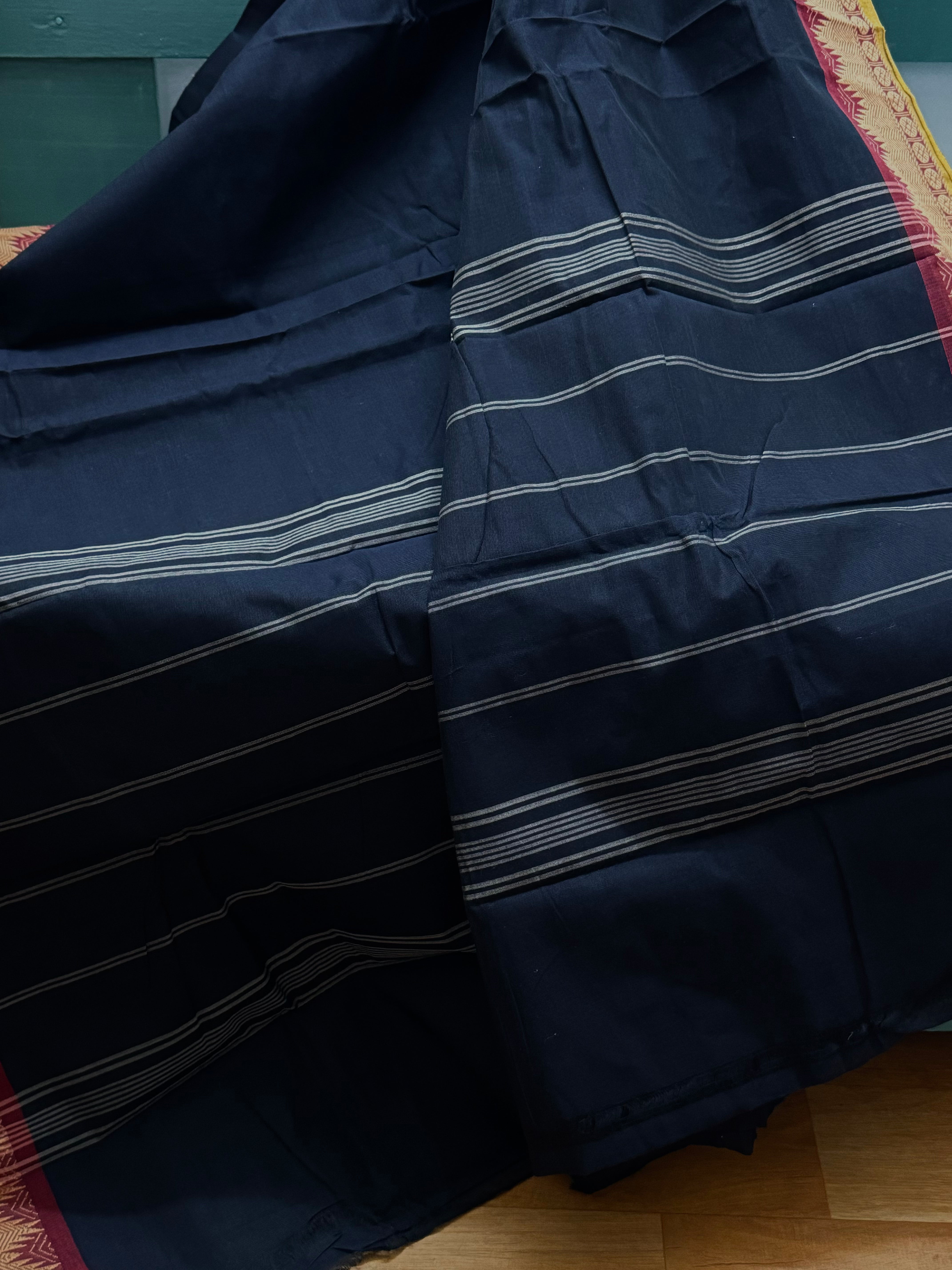 Navy Blue Chettinadu Cotton Saree