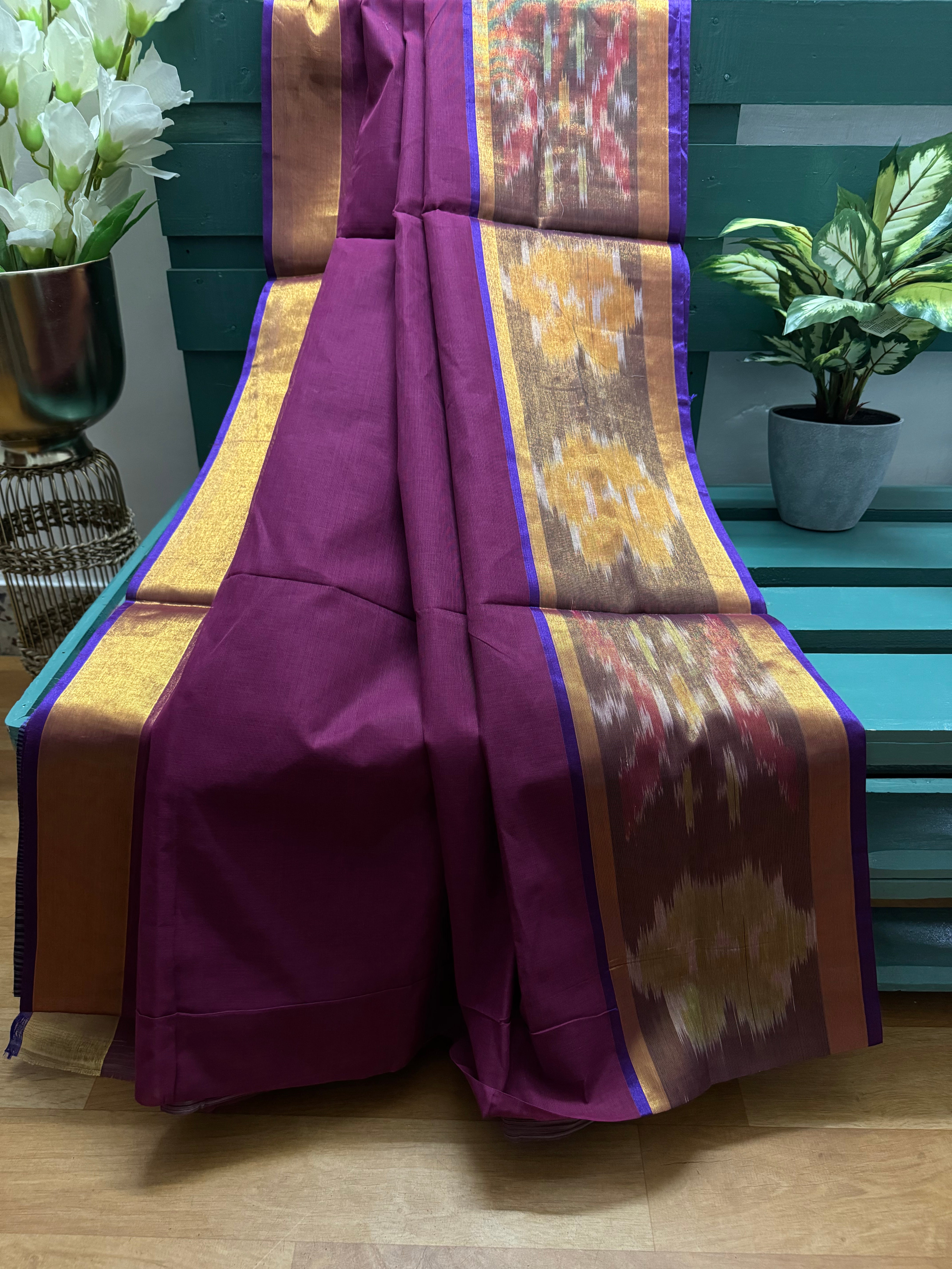 Violet Venkatakiri Cotton Saree