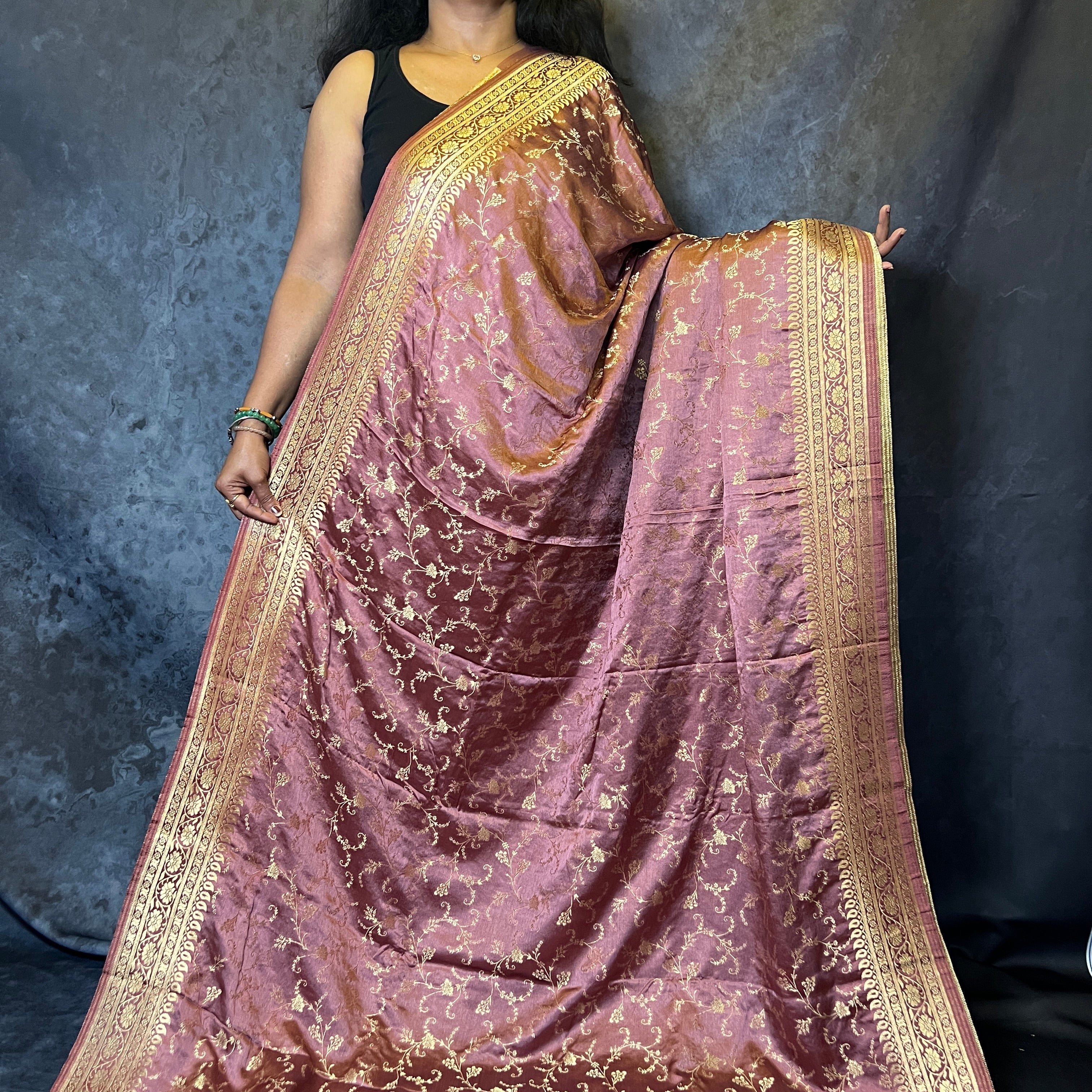 Onion Pink Banarasi Katan Silk Saree