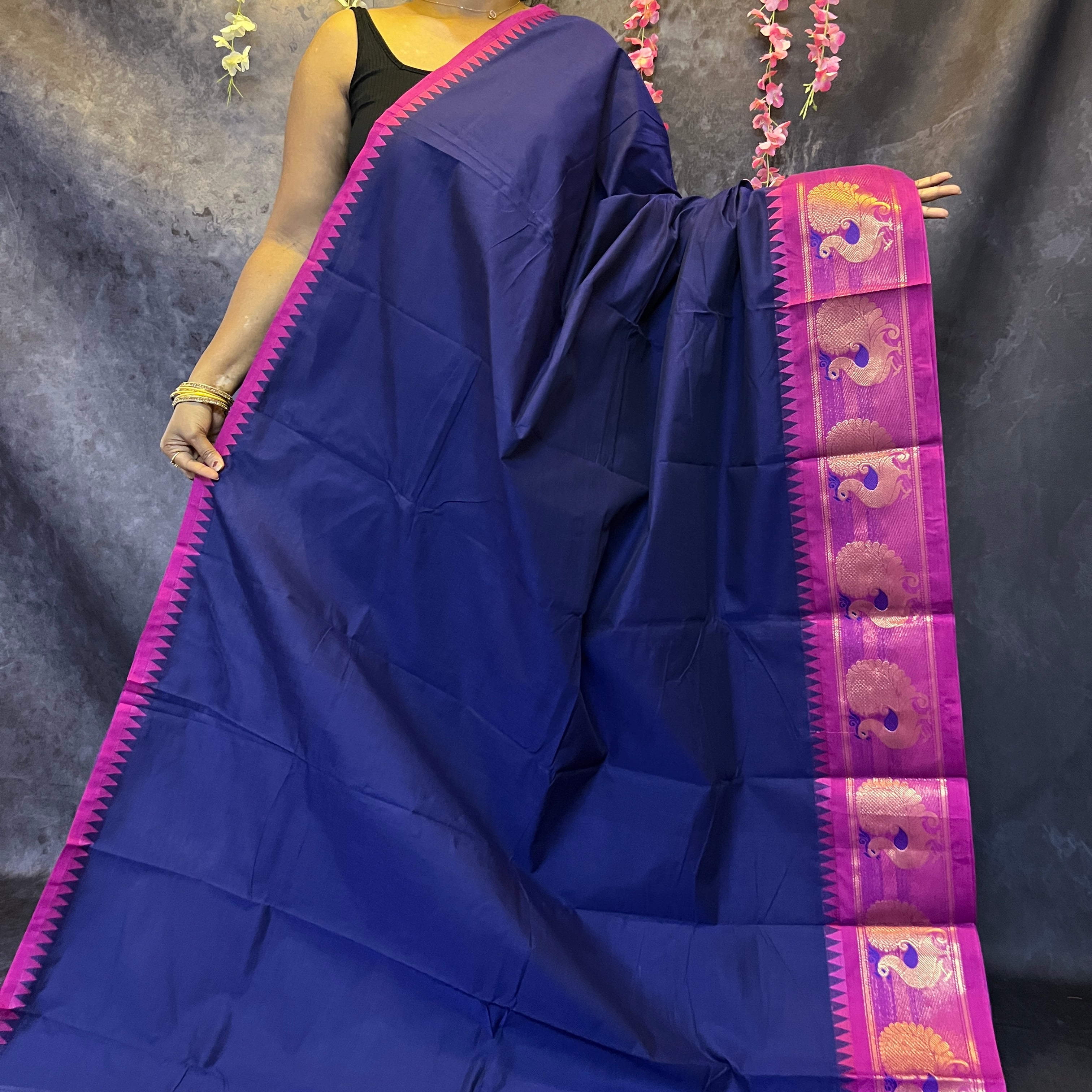 Royal Blue Chettinadu Cotton Saree