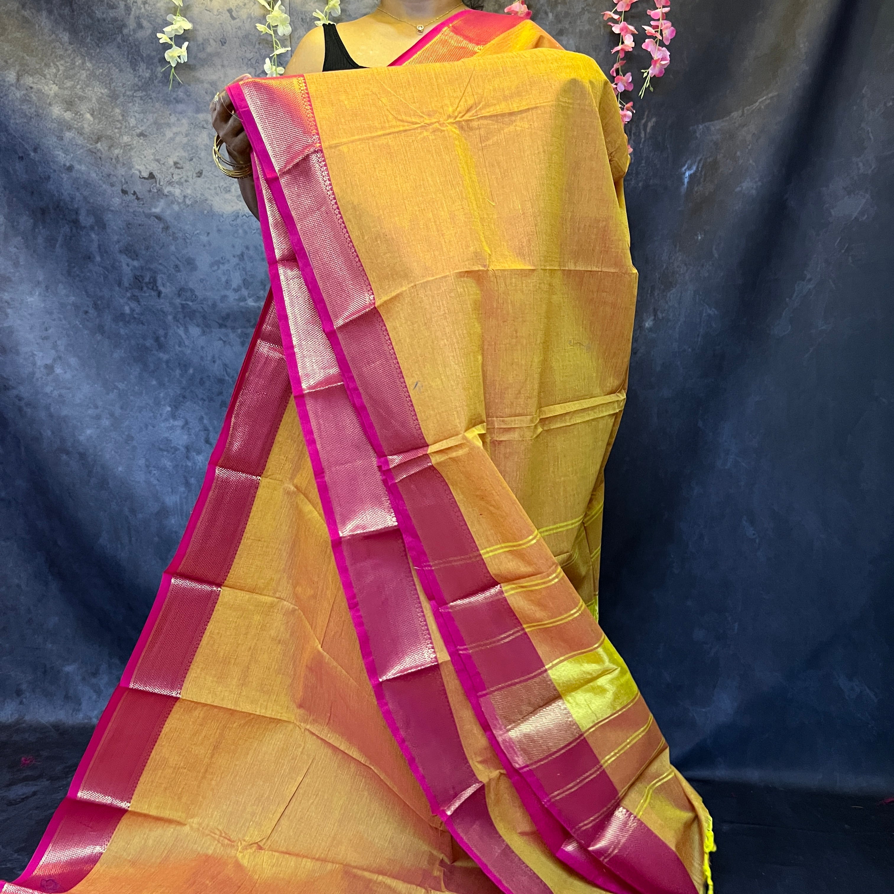 Orange Chettinadu Cotton Saree